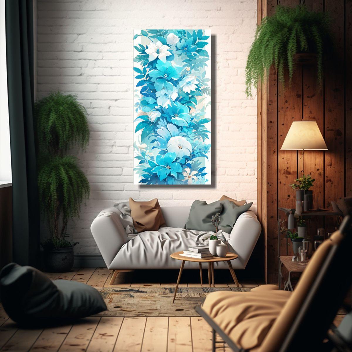 Cuadro Diseño Street Art Turquesa Atmosfera 30x60cm-2