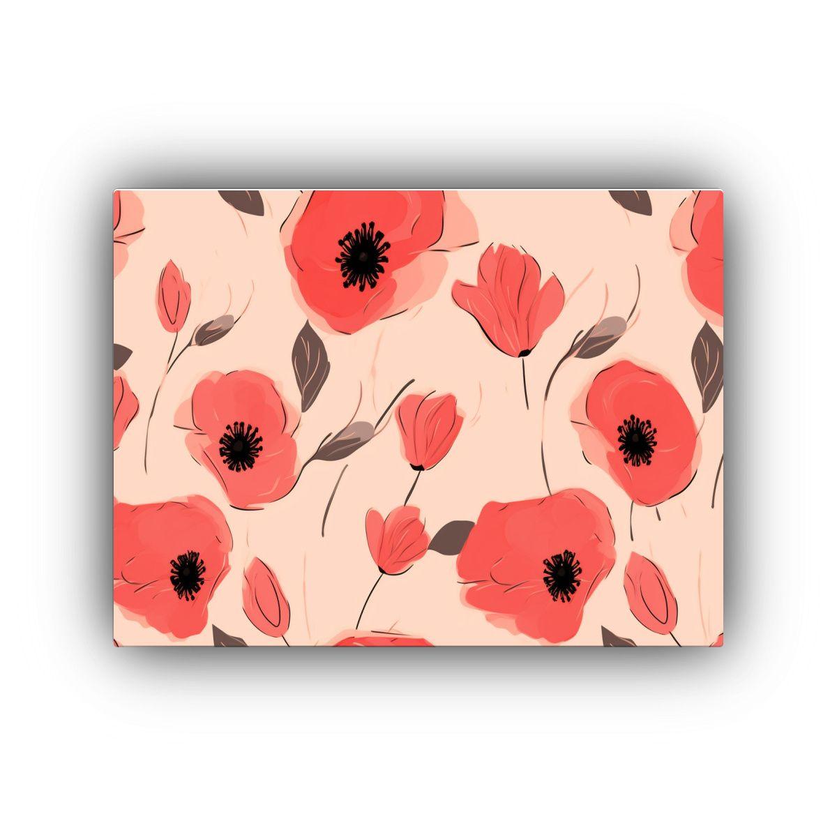 Cuadro Expresion Floral Minimalista Multicolor 40x30cm-0