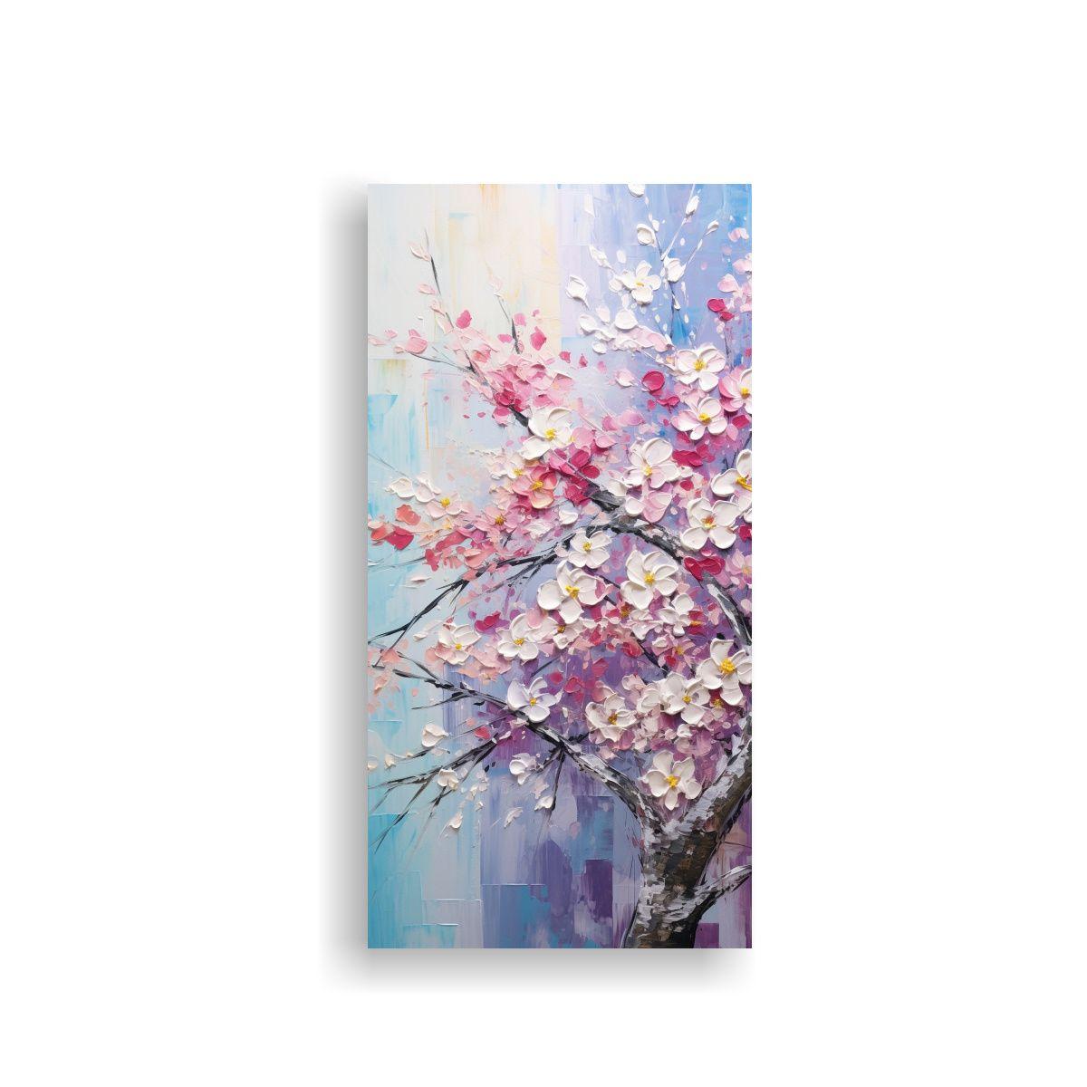 Pintura Decorativa De Cerezos En Colores 60x120cm-0