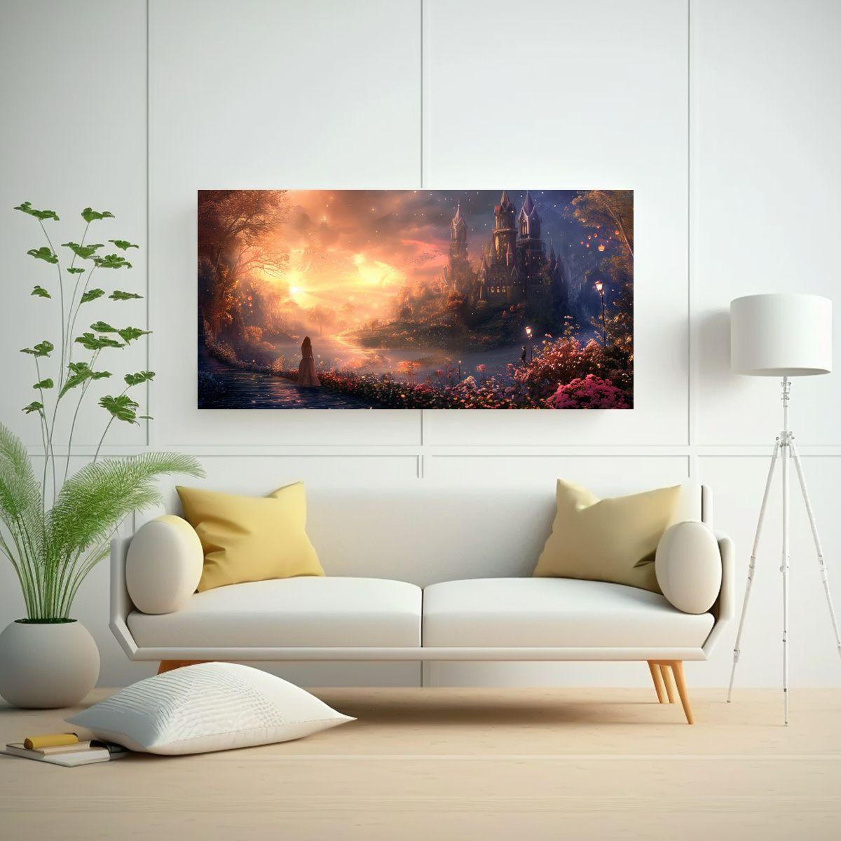 Pinturas Decorativas: Mundo De Cuentos De Hadas, 100x50cm-2