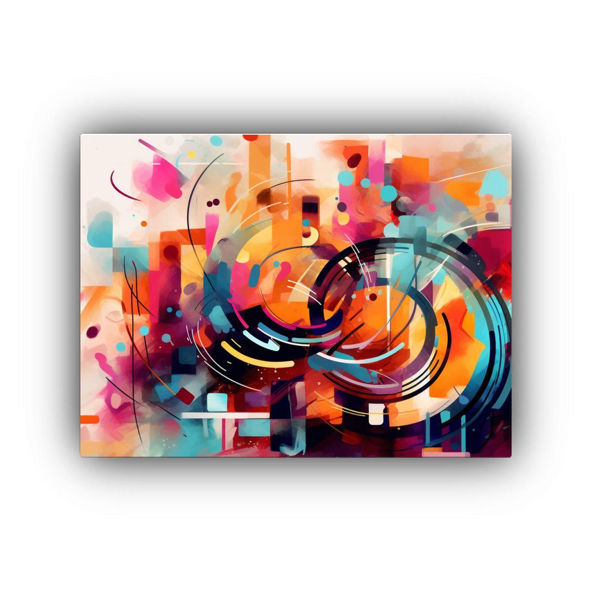 Cuadro Tela Habitación Arte Abstracto Inspirado En Wassily  45x30cm-0