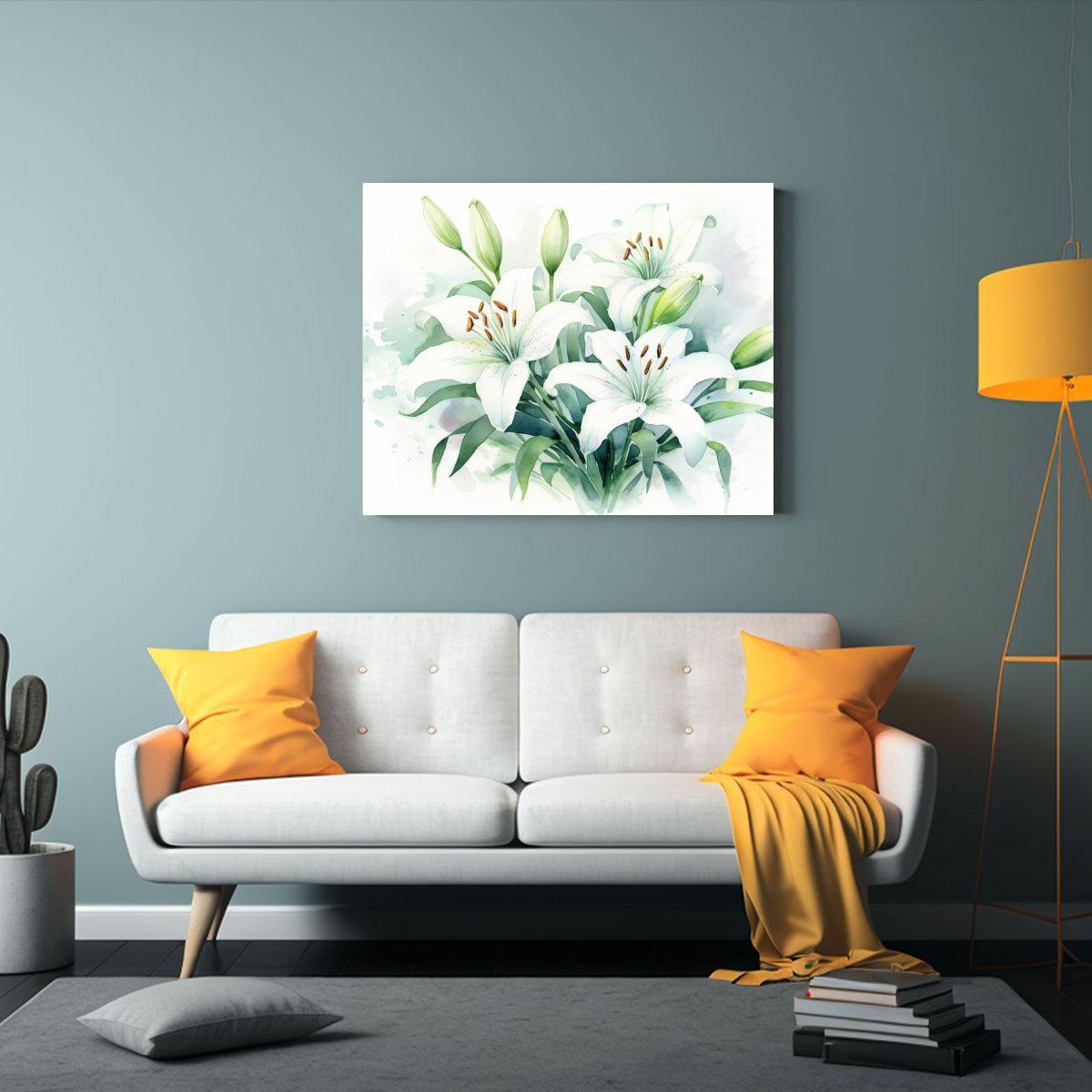 Cuadro Moderno De Lienzo Con Estética Elegante De Acuarela  120x80cm-2