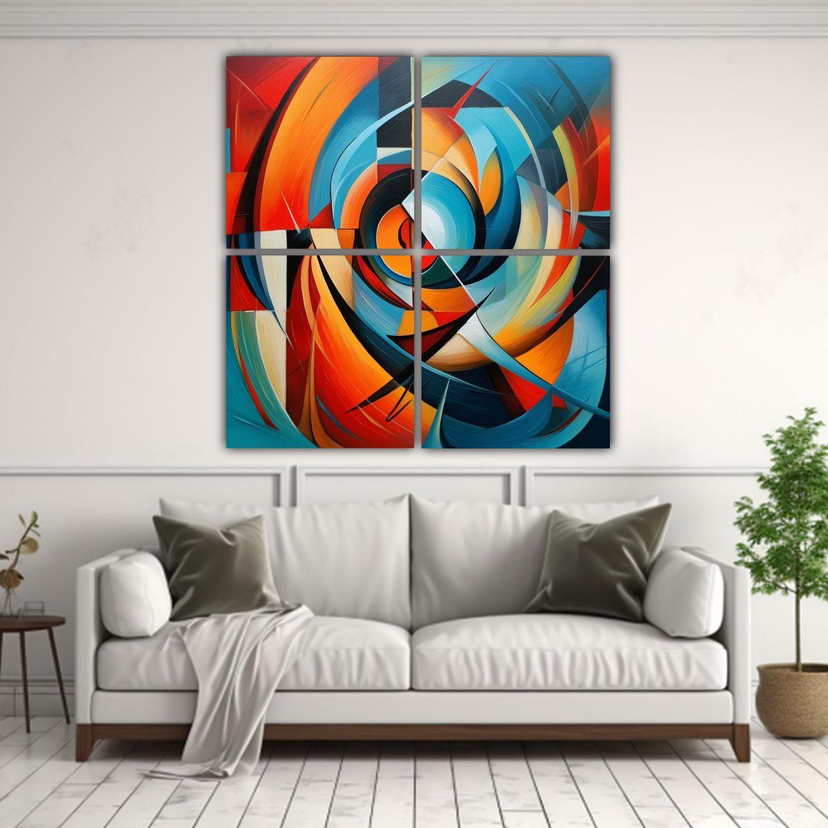 Cuatro Artes Decorativo Para Sala Arte Abstracto 200x200 Cm-2