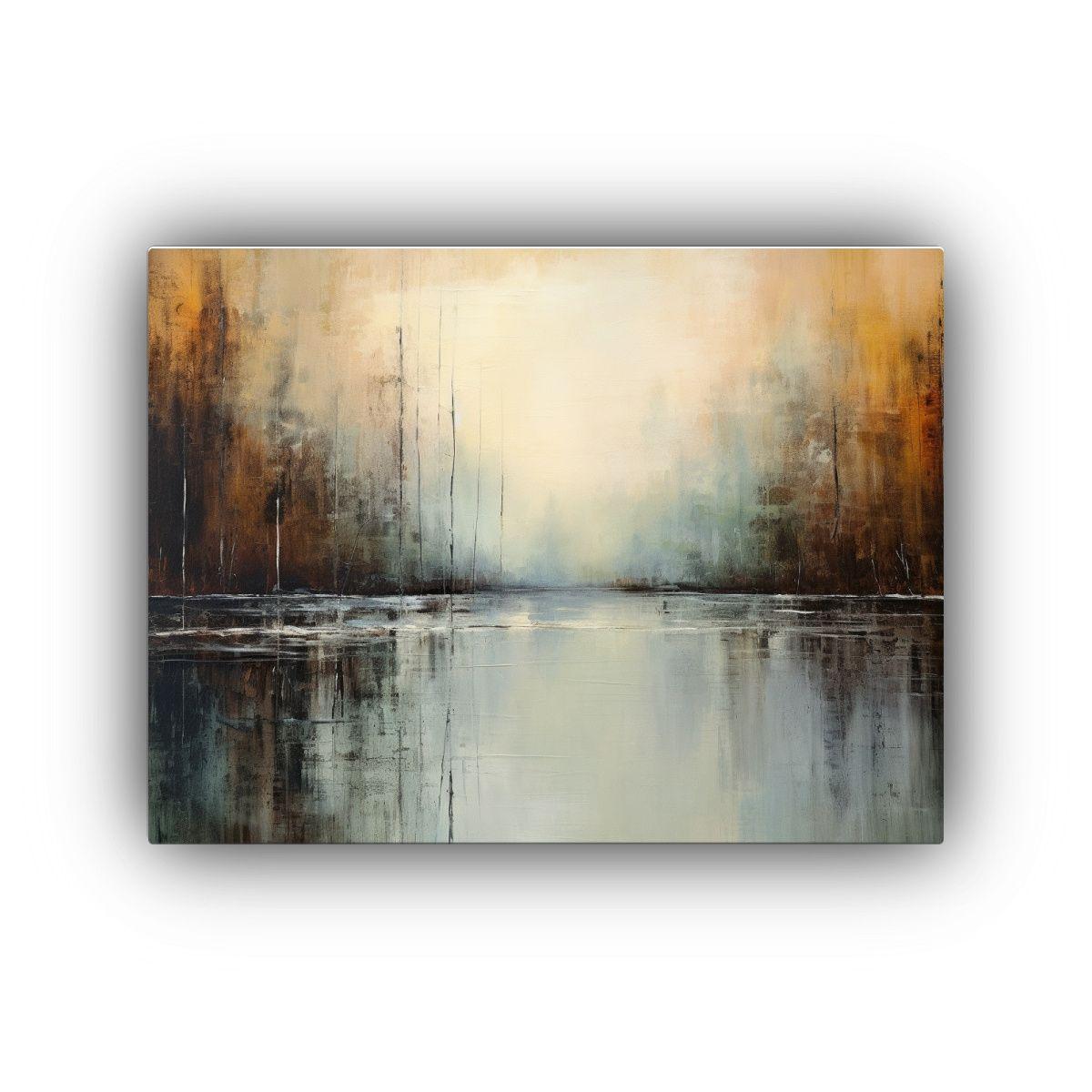 Pintura Abstracta Minimalista En Bastidor: 45x30cm-0