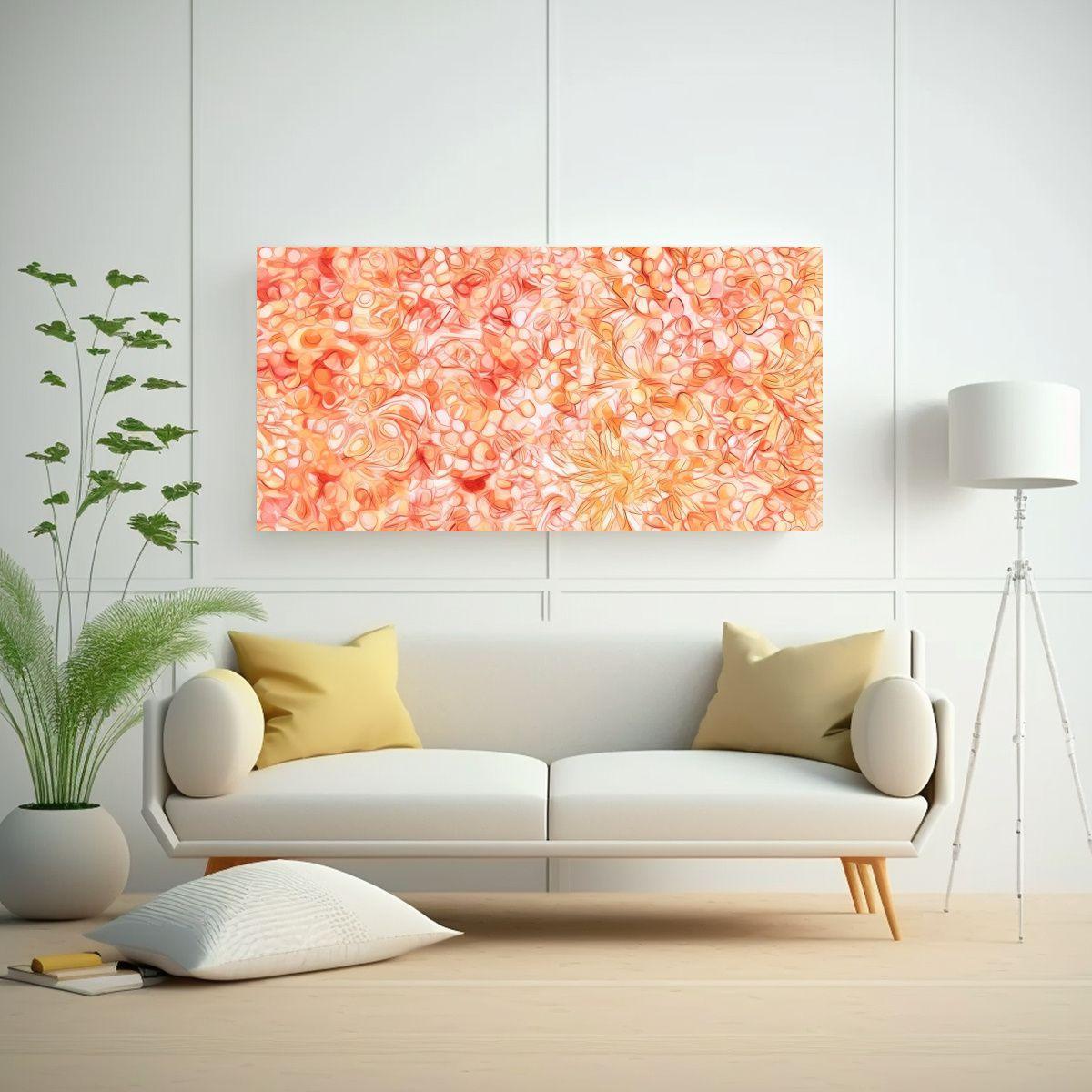Cuadro Mandala En Tonos Melocotón Con Expresión 160x80cm-2