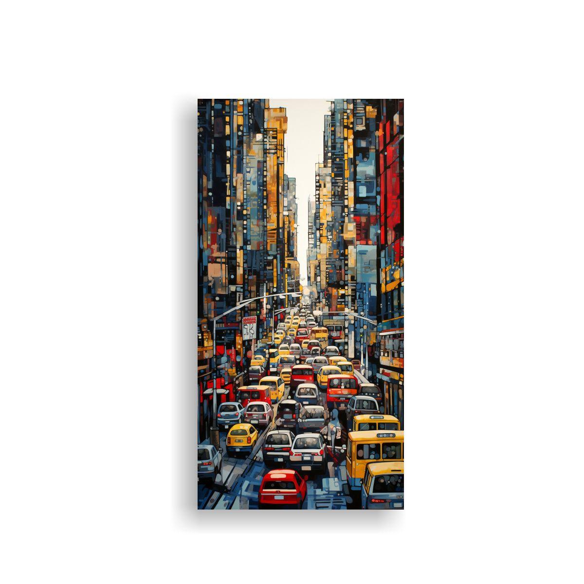 Lienzo Tela Cultura Ciudad Abstracta En Ráfaga 70x140cm-0