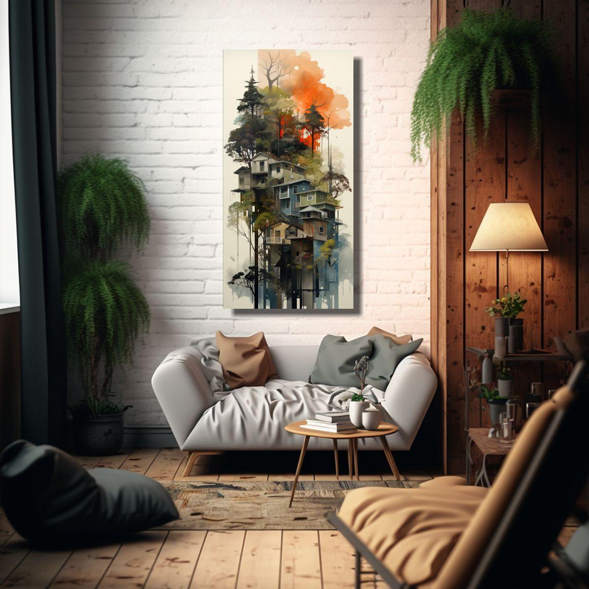 Cuadro Tela Canvas Poder En Paisaje Urbano Sobre 50x100cm-2