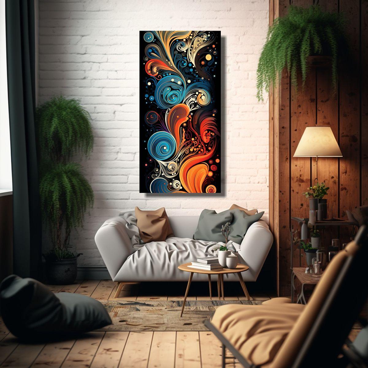 Pinturas Abstractas En Lienzo Con Patrones 60x120cm-2