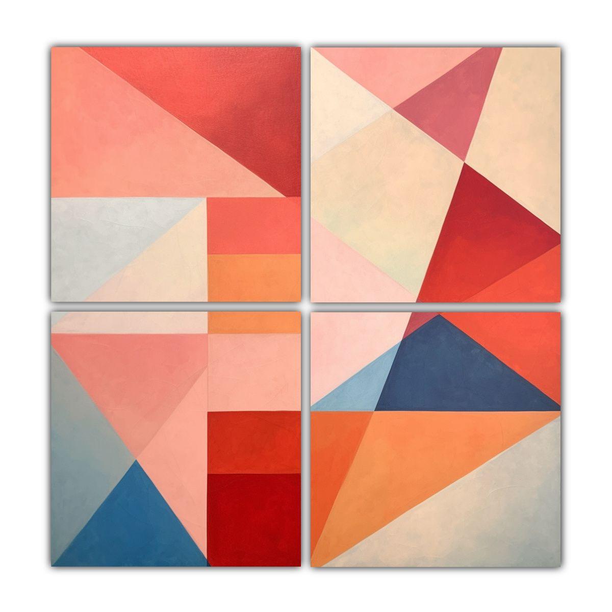 Cuatro Composición Diseño Relieve Con Tonos 120x120 Cm-0
