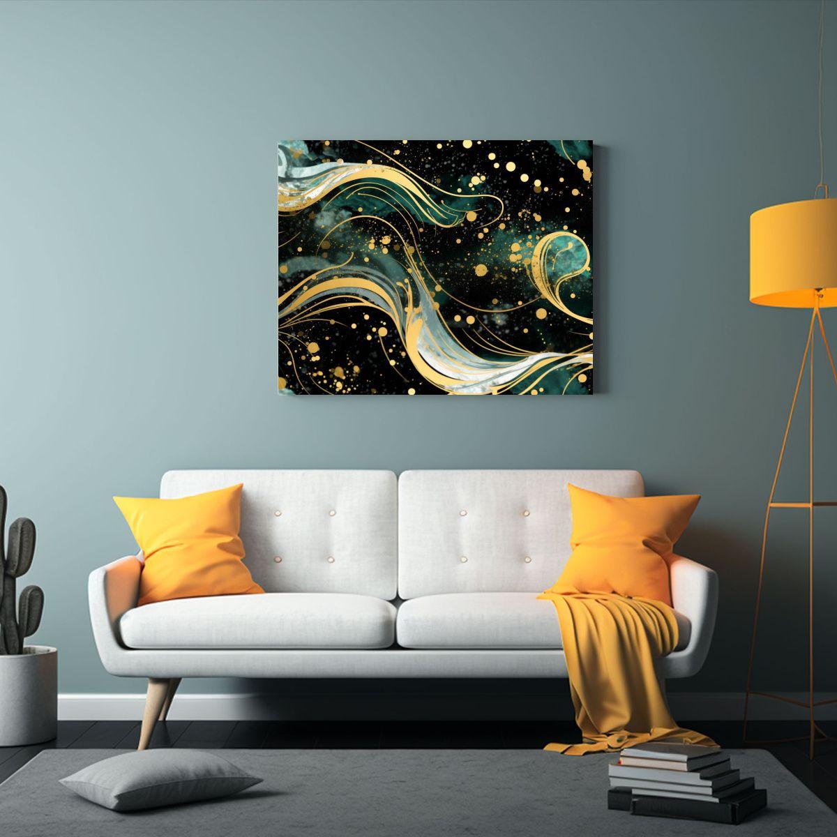 Cuadro Lienzo Moderno Relieve Patrón Mármol 65x50cm-2