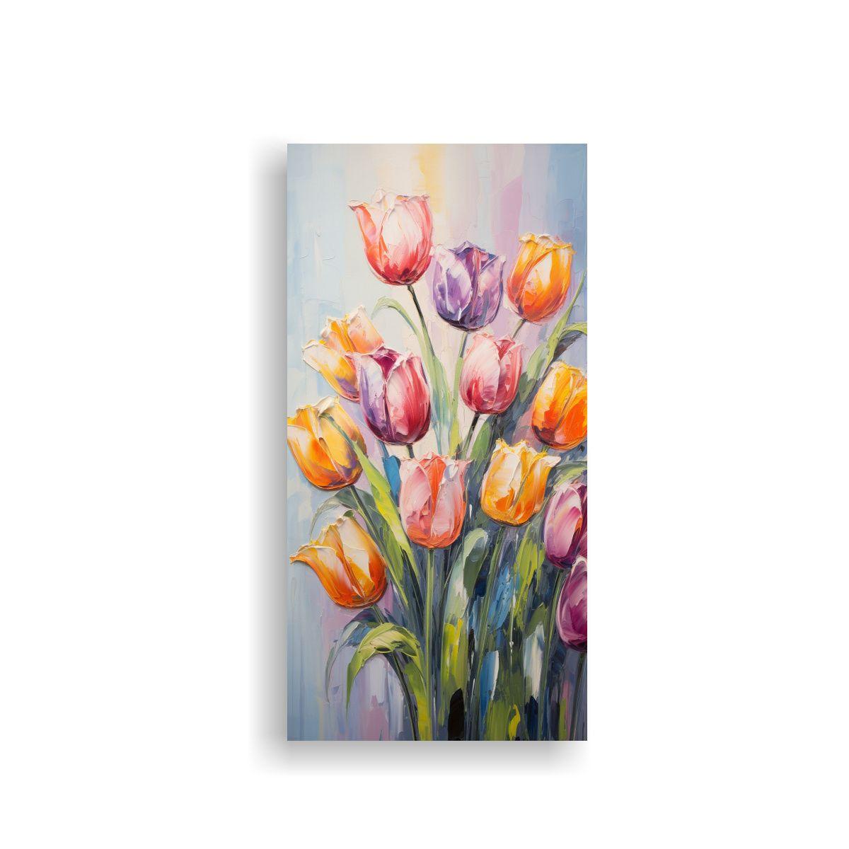 Cuadro Lienzo Dibujo Figuras En Colores Arcoíris 60x120cm-0