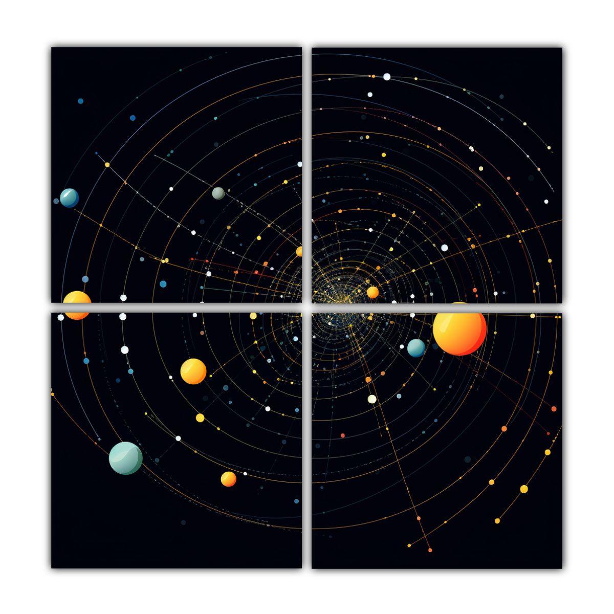 Cuadros Solar System Dibujo Detalles Intrincados 160x160 Cm-0