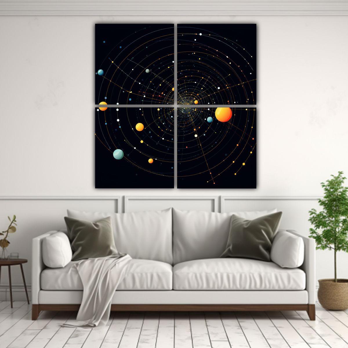 Cuadros Solar System Dibujo Detalles Intrincados 160x160 Cm-2