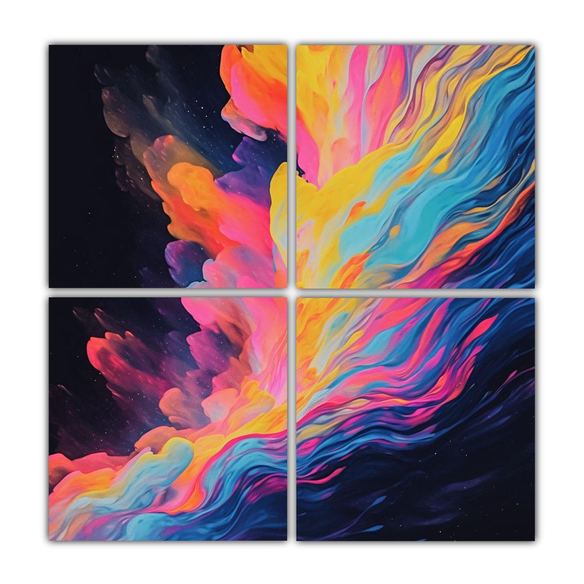 Cuadro Estilo Galería Abstracto Nubes 160x160 Cm-0