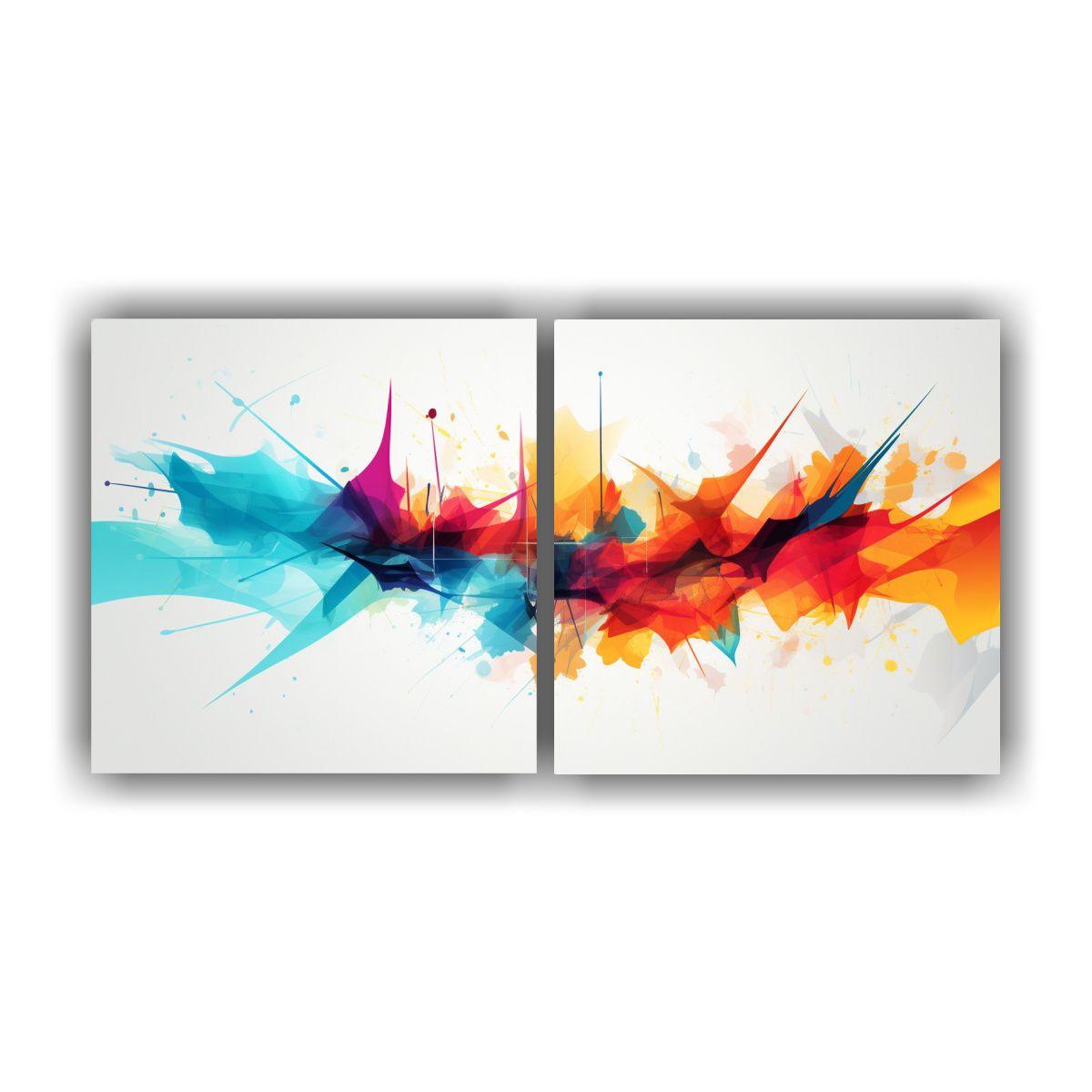 Dos Composiciones Modernas Textura En Abstracto 140x70 Cm-0
