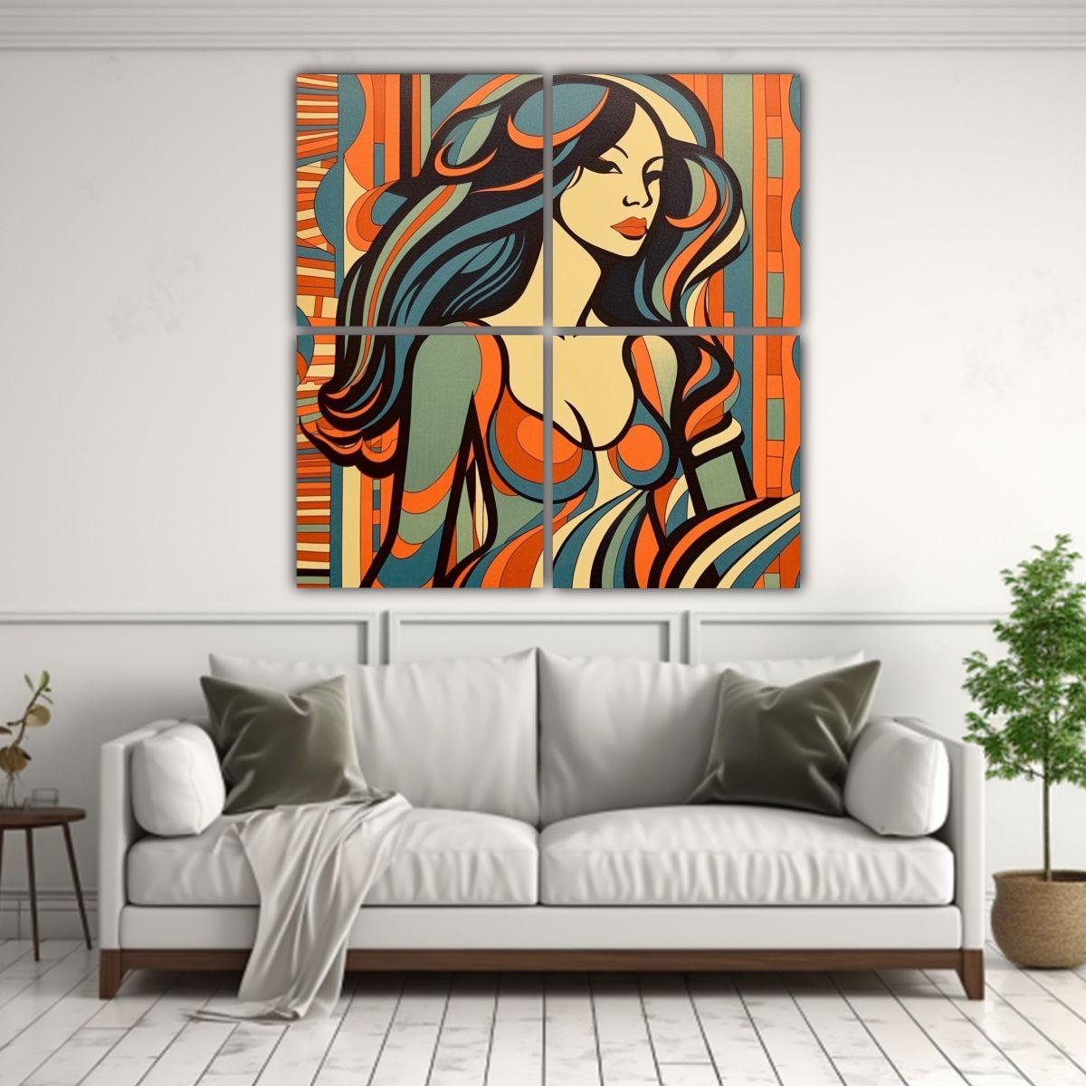 Cuadro Inspirador Estrellados De Una Mujer 120x120 Cm-2