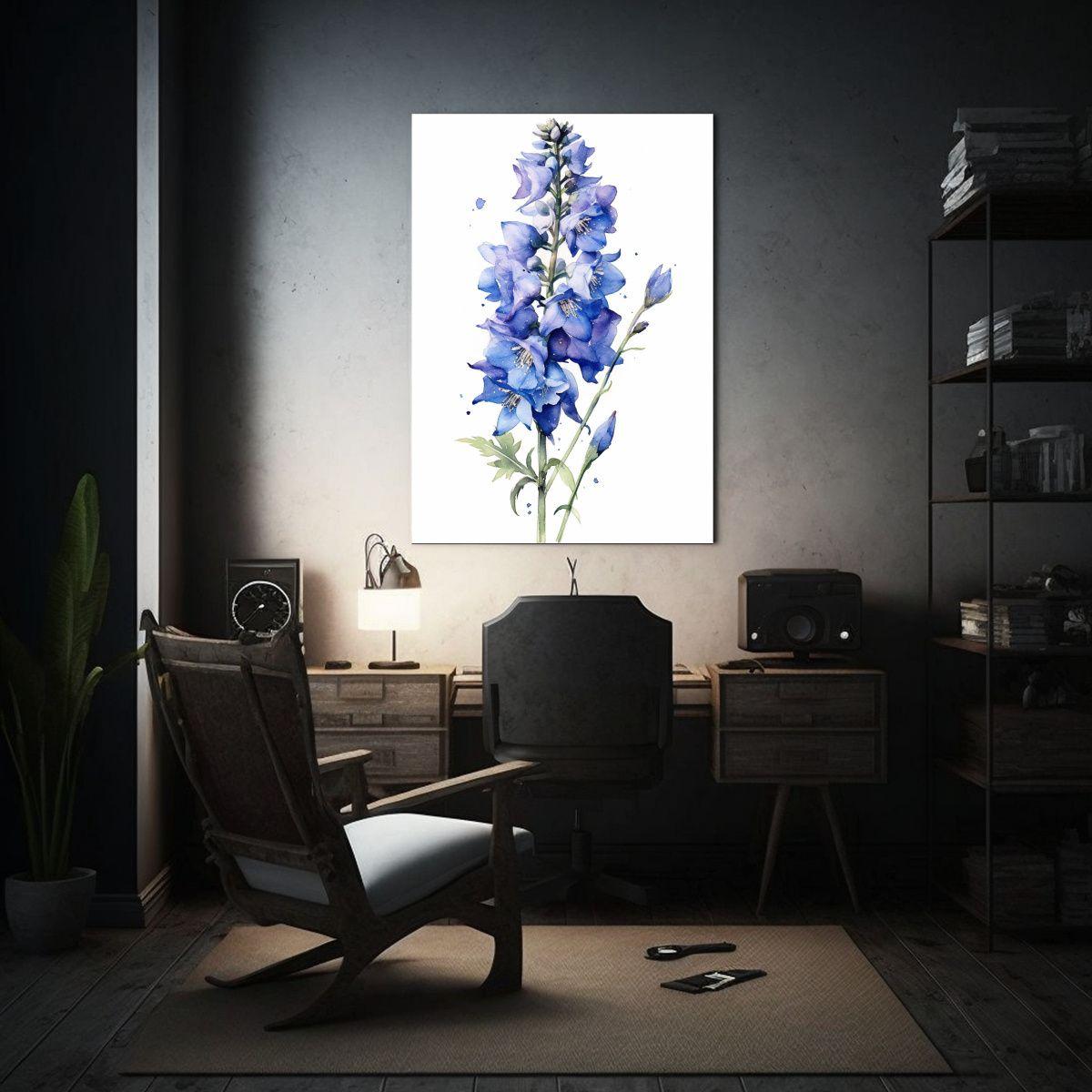 Clipart Acuarela Flor Delphinium Para Pinturas 20x30cm-2