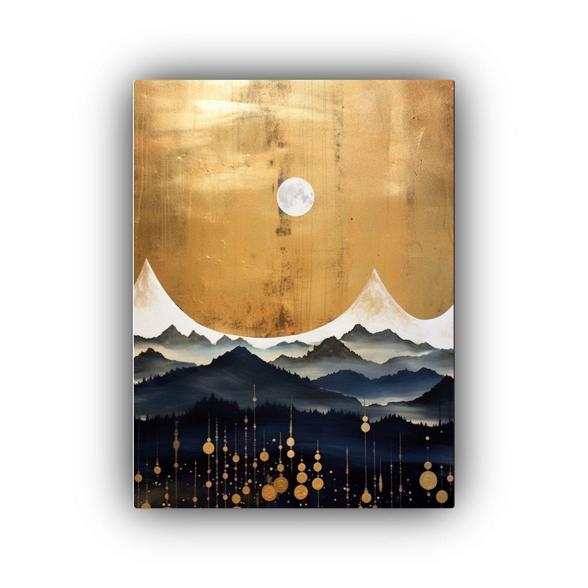 Cuadro Decorativo Montaña Paisaje Nocturno Fases 40x60cm-0