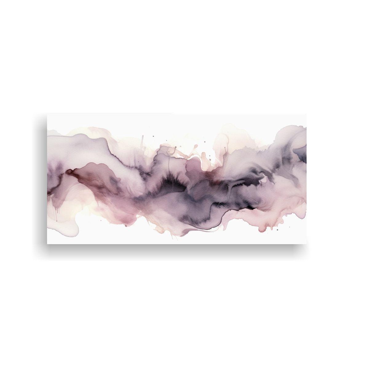 Pintura Abstracta En Gris Y Malva Con Textura 40x20cm-0