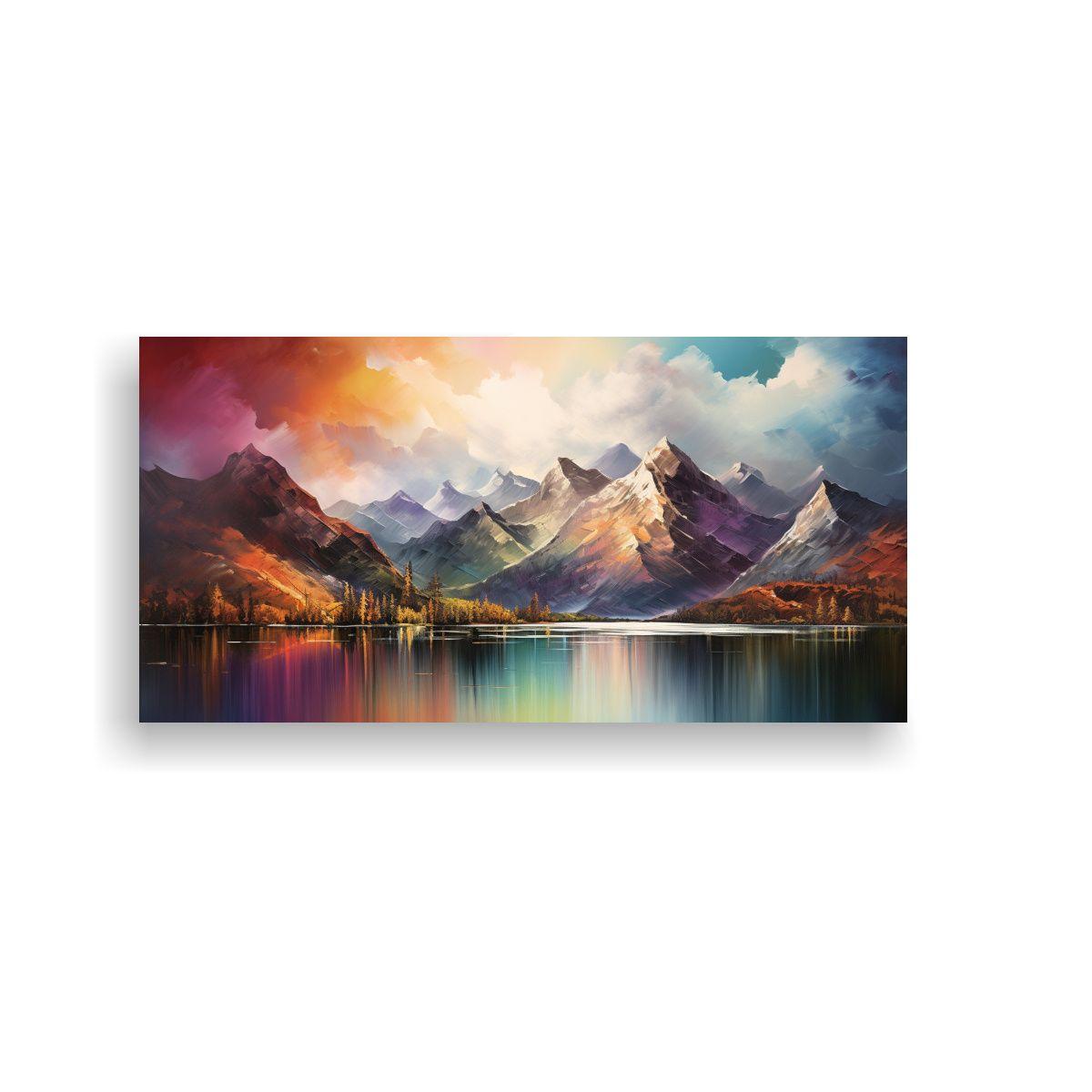 Pintura Decorativa De Paisaje Con Arcoíris Y Tono 160x80cm-0