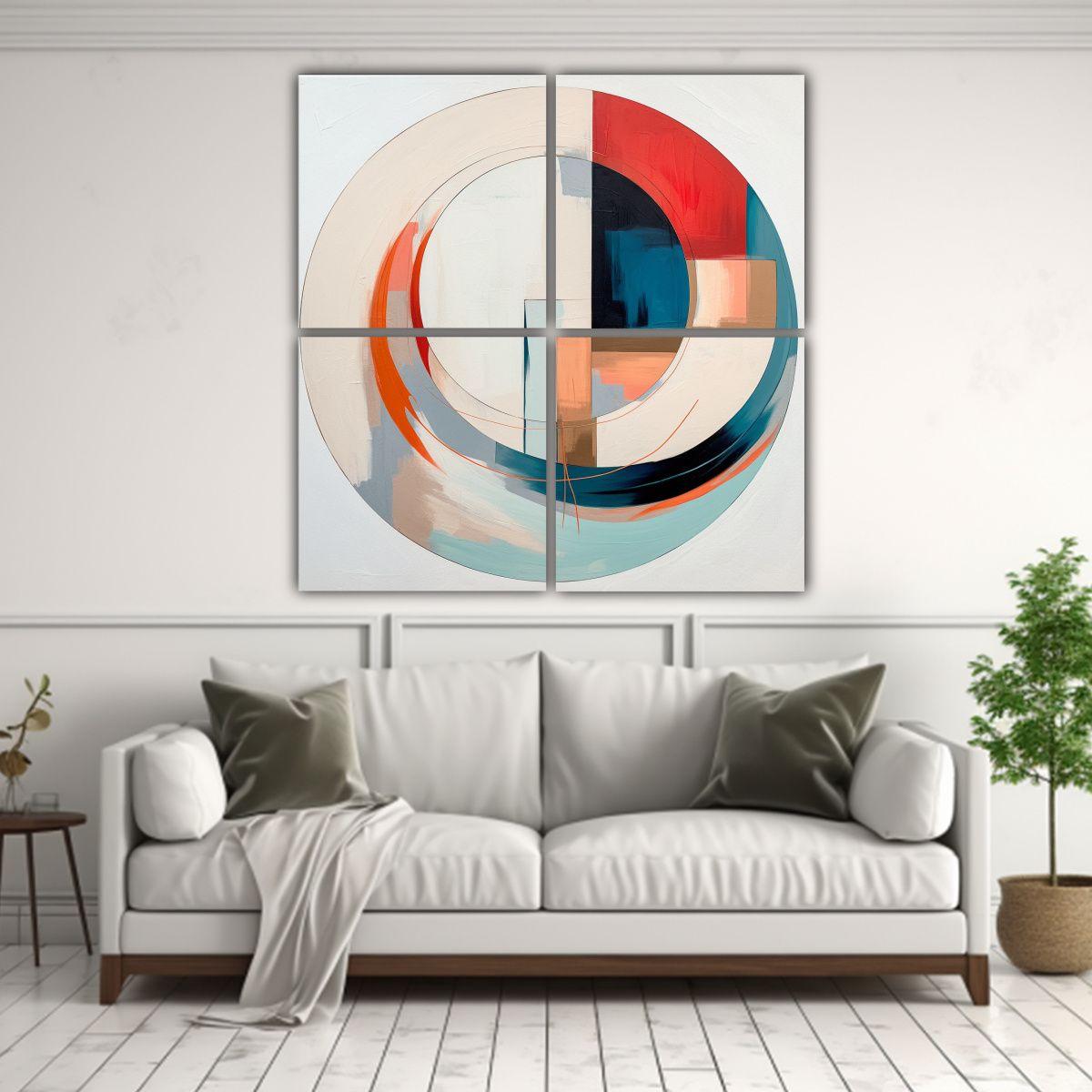 Cuatro Artes Luminosa Calidad Abstracta Inspirada 60x60 Cm-2
