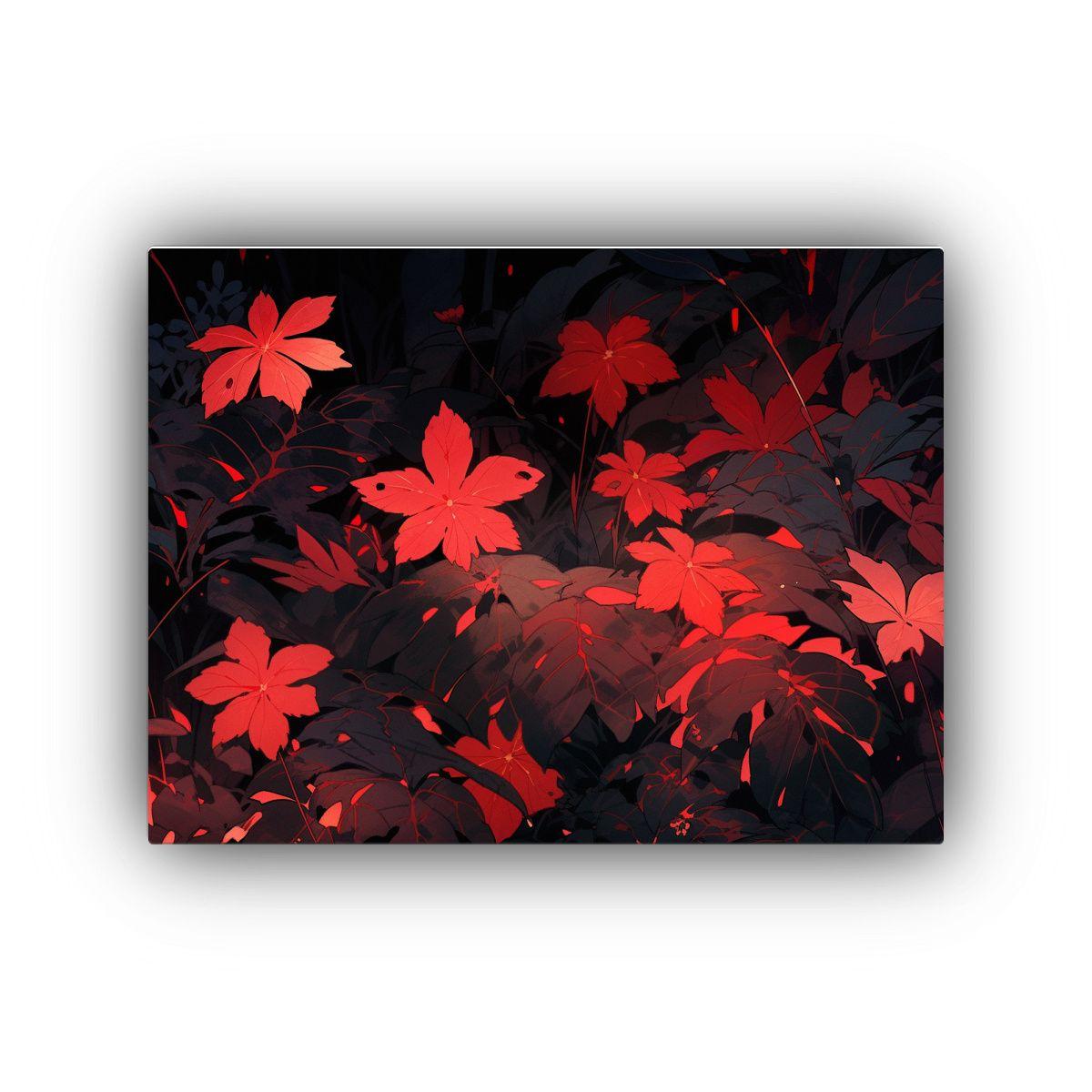Pintura Cuadro Tonos Rojo Y Negro Atmosfera Neonoir Estilo. 40x30cm-0