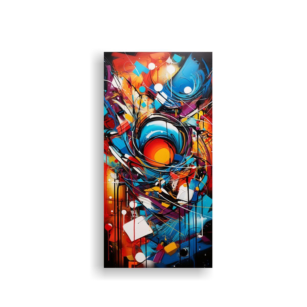 Pintura Decorativa Abstracta Fusionando Graffiti 50x100cm-0