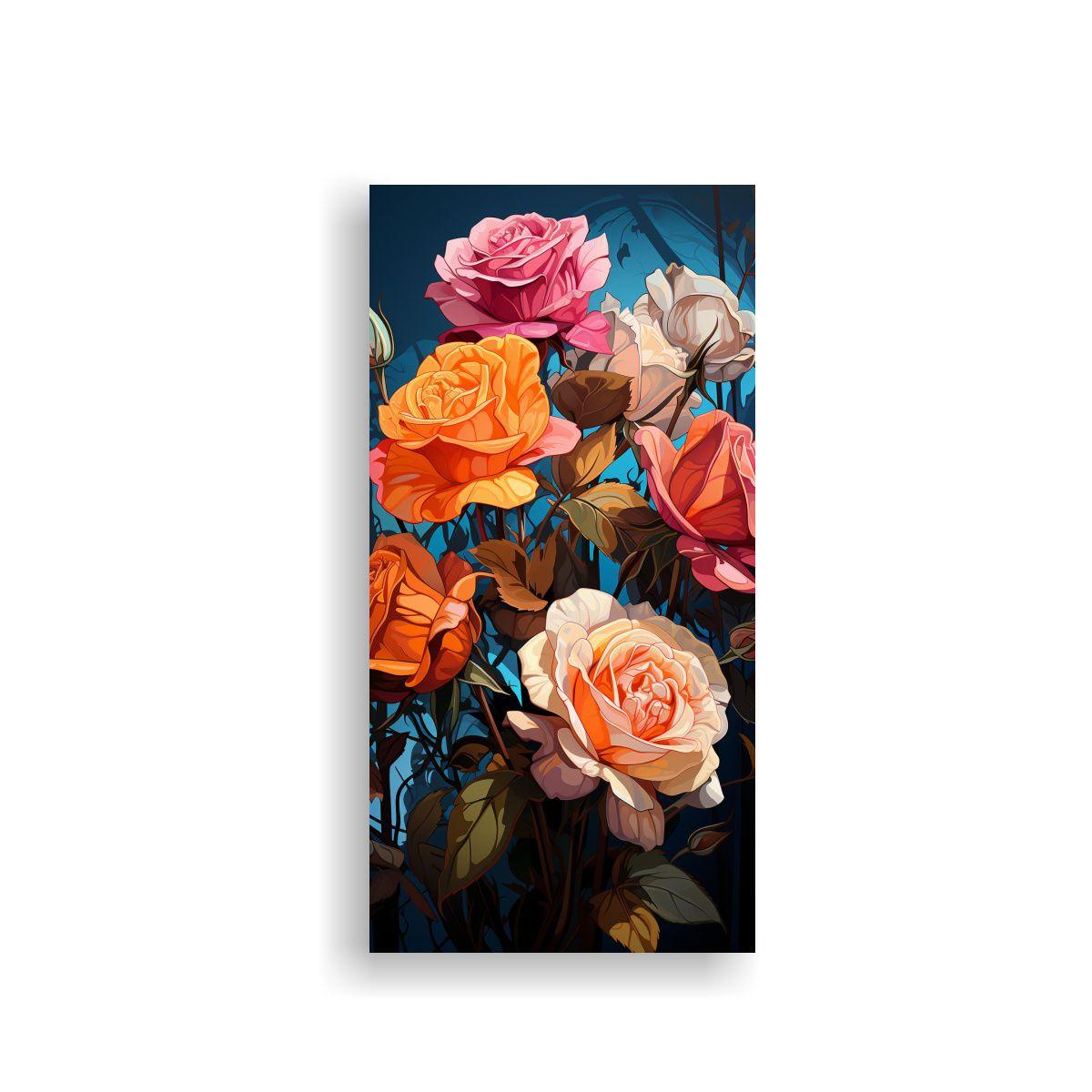 Cuadro Duradero Flores Rosas De Té Híbridas Pop 40x80cm-0