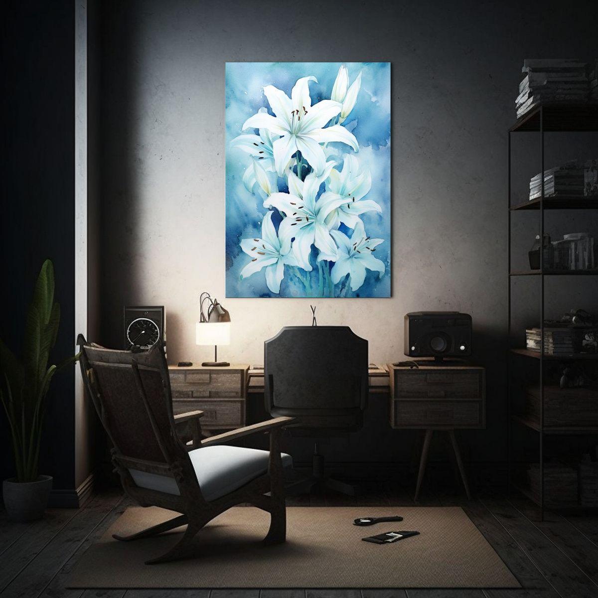 Pintura De Fondo Acuarela De Lirio En Estilo Arte 60x90cm-2