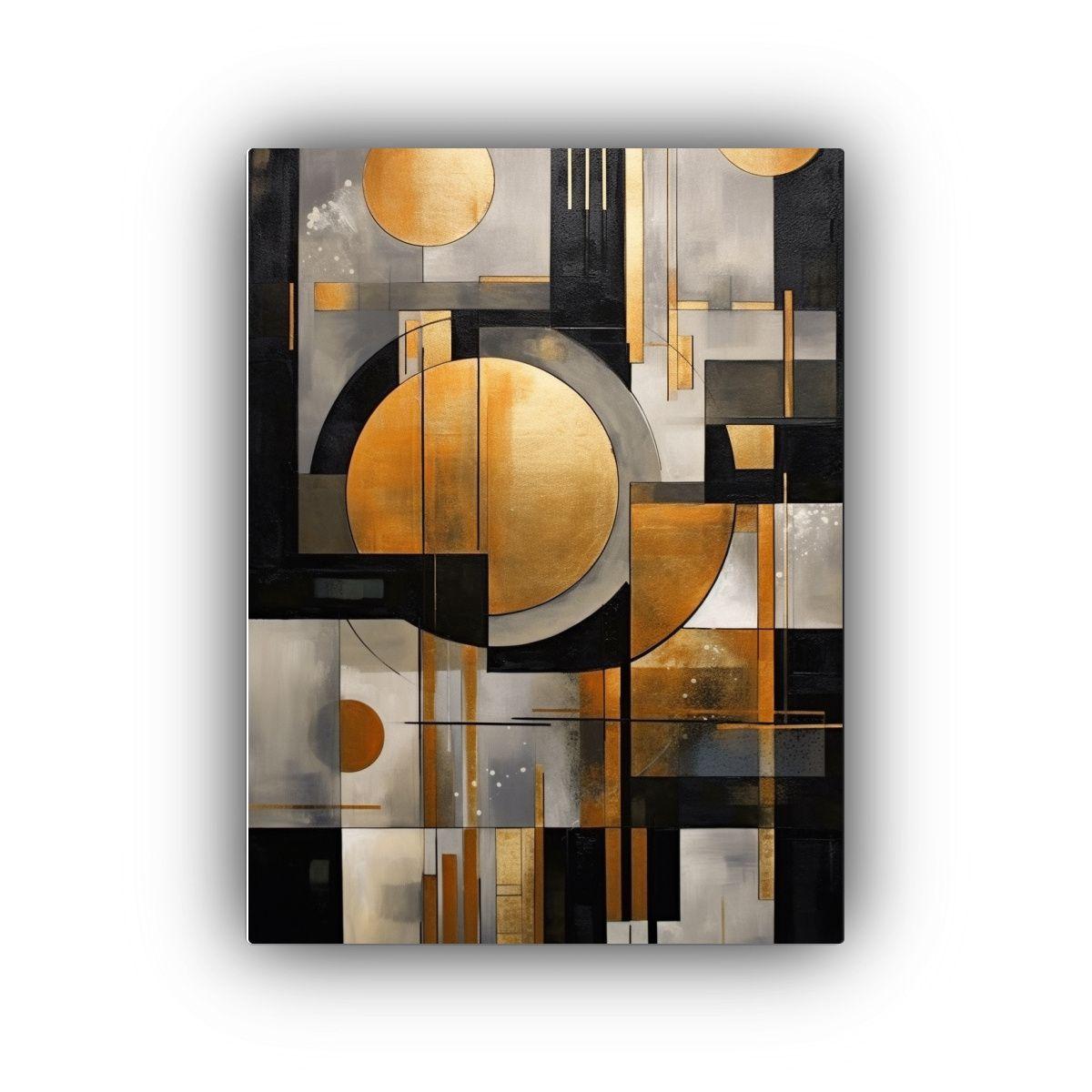 Pintura Geométrica Moderna Abstracta En Lienzo 50x75cm-0