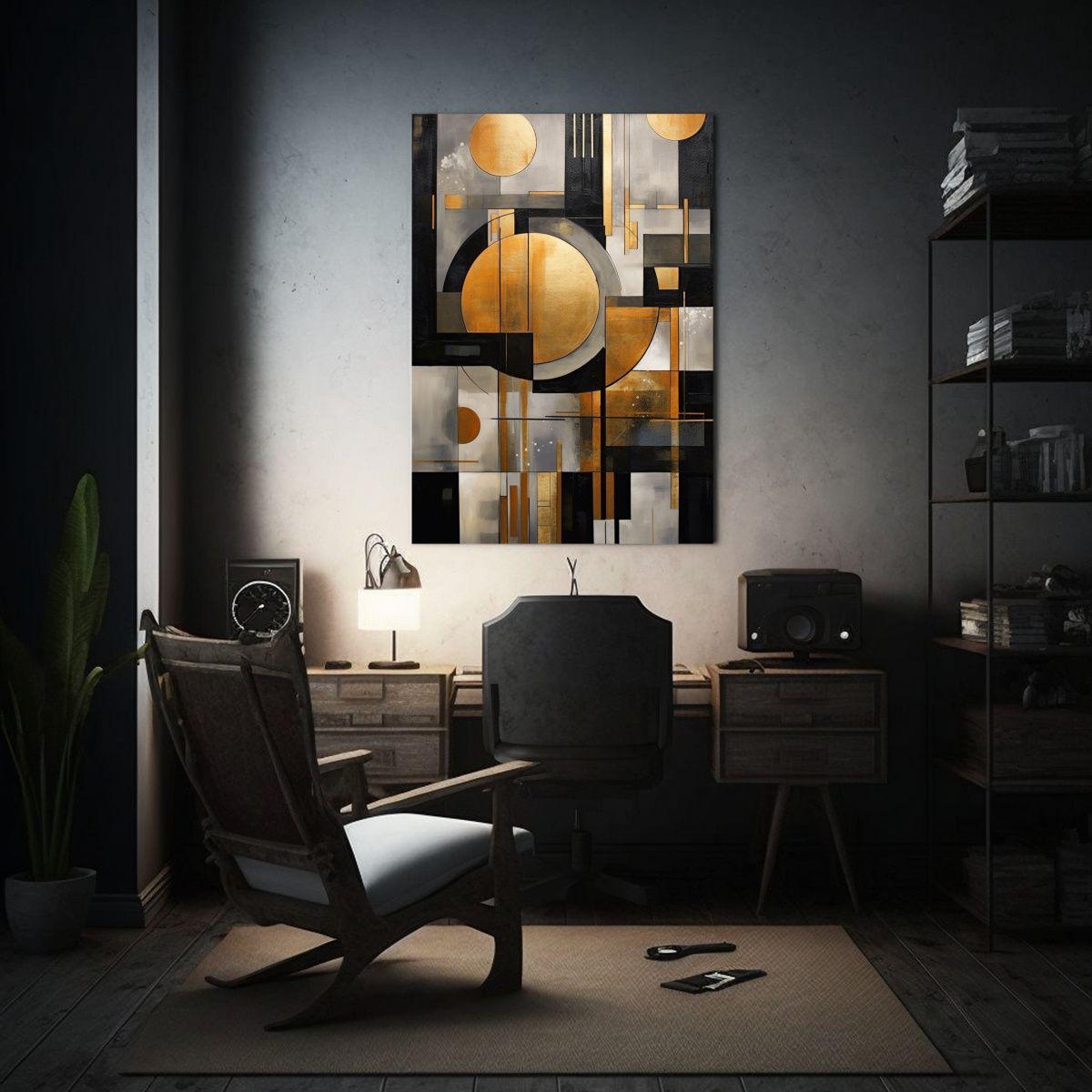 Pintura Geométrica Moderna Abstracta En Lienzo 50x75cm-2