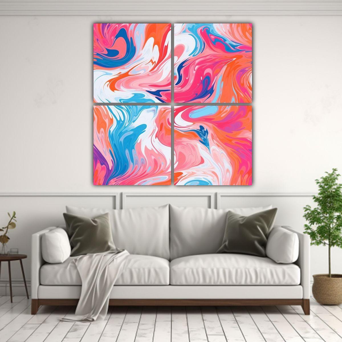 Cuadro Abstracto De Tela Nilsson Textura De 140x140 Cm-2