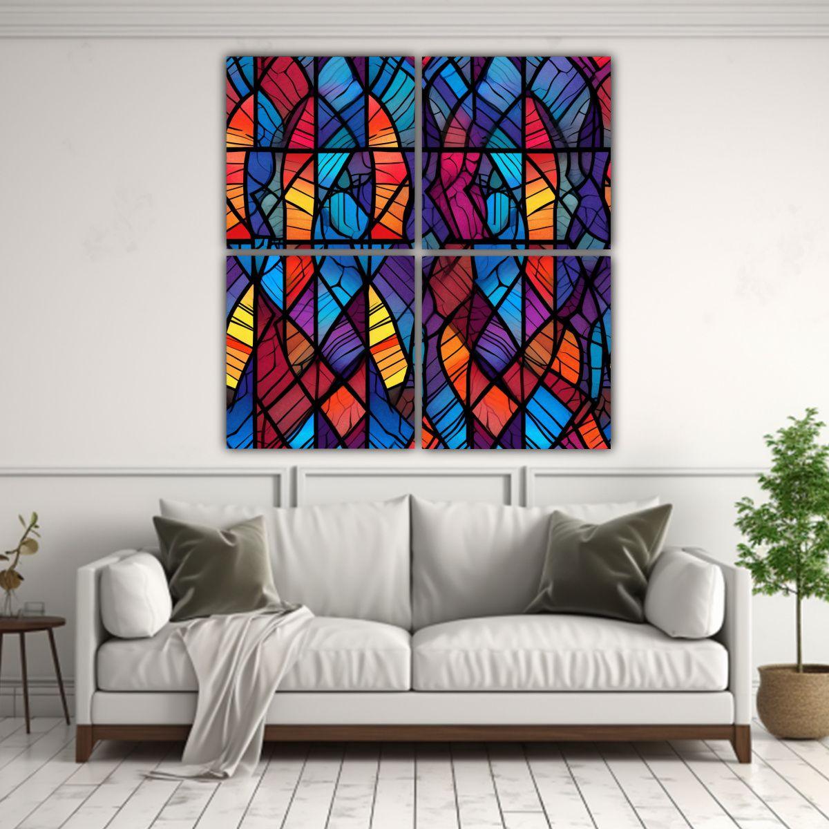 Cuadro Moderno De Vidrieras De Iglesia Elegantes 200x200 Cm-2