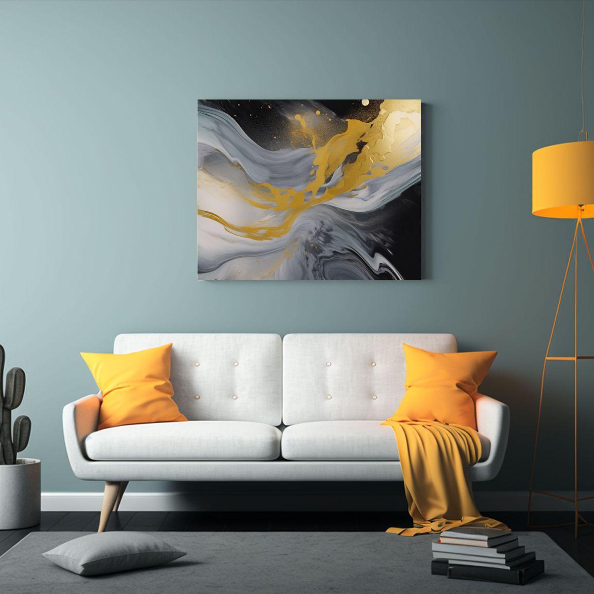 Cuadro Decorativo: Textura Suave De Tinta En 120x80cm-2