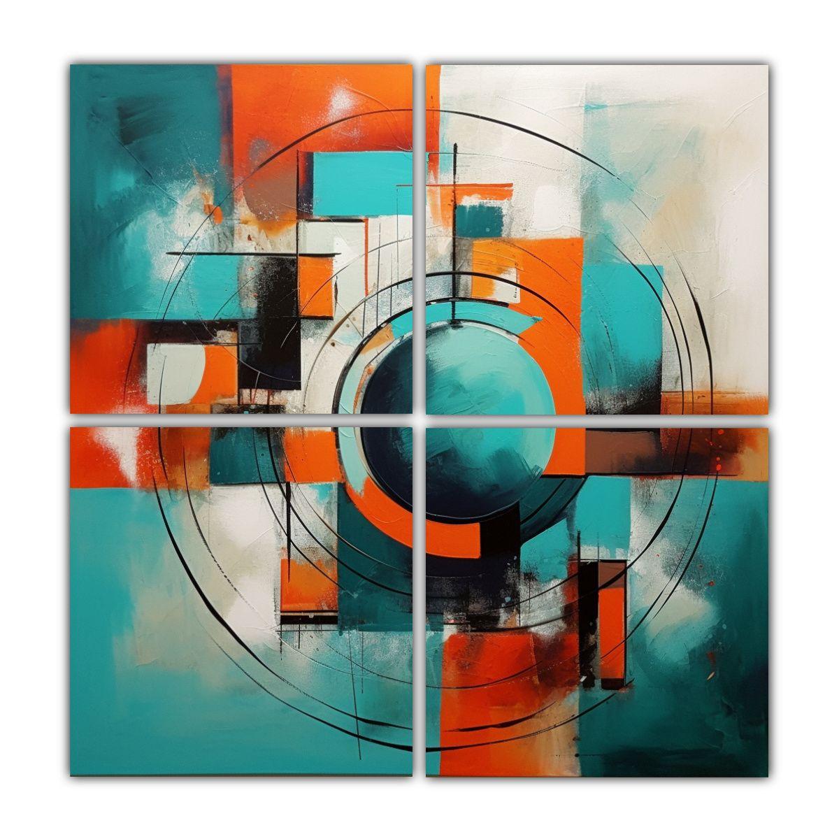 Pintura Abstracta Fácil De Pintar Sobre Lienzo 120x120 Cm-0