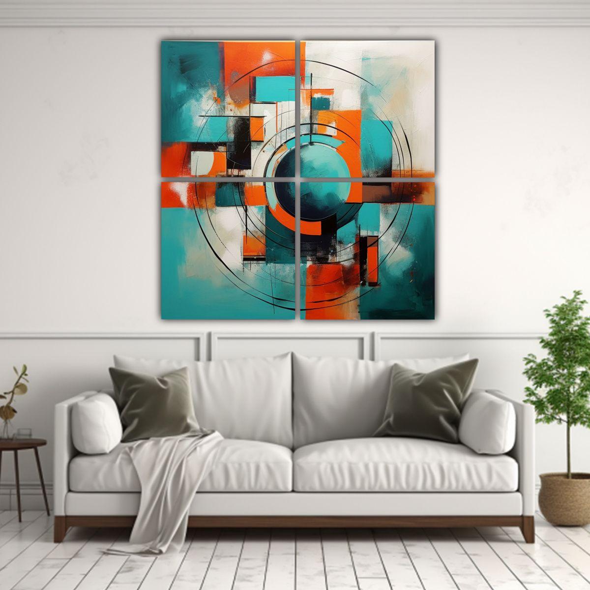 Pintura Abstracta Fácil De Pintar Sobre Lienzo 120x120 Cm-2