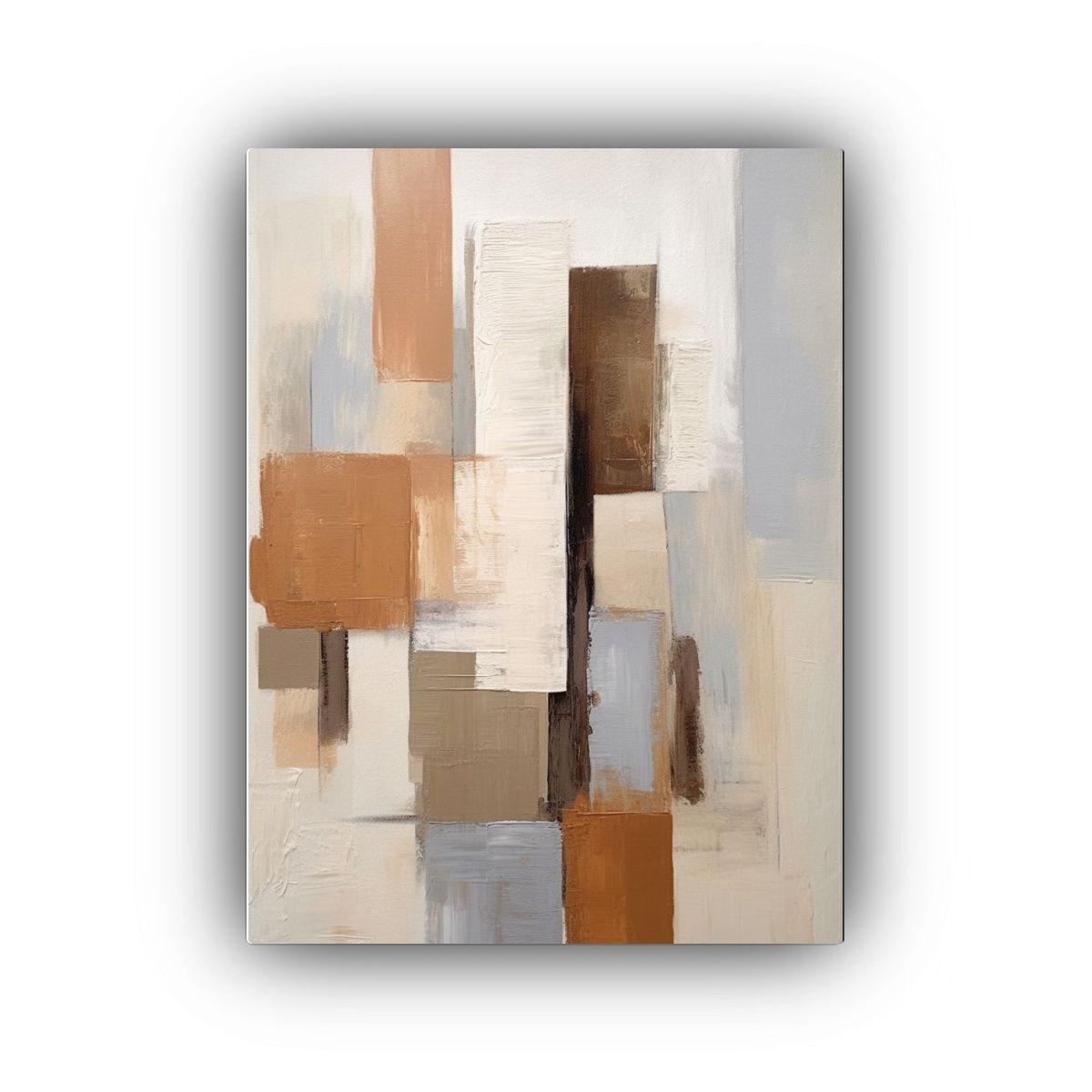 Pintura Minimalista Arte Tonos Fantasía Con Colores Tierra  60x90cm-0