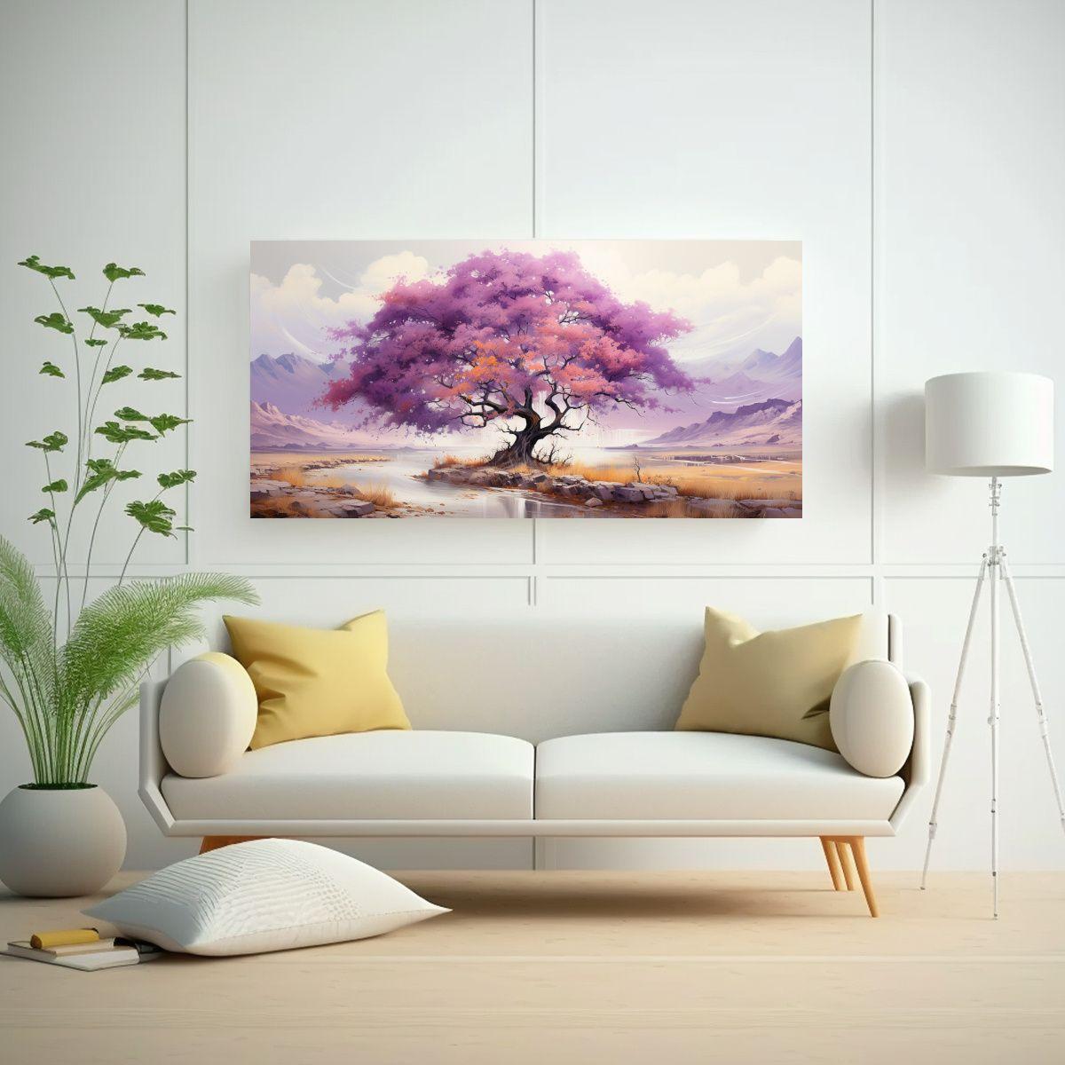 Pintura Abstracta De árbol De álamo De Algodón  100x50cm-2