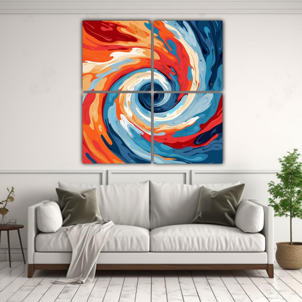 Cuatro Lienzos Whirlpool Impresionante 60x60 Cm-2