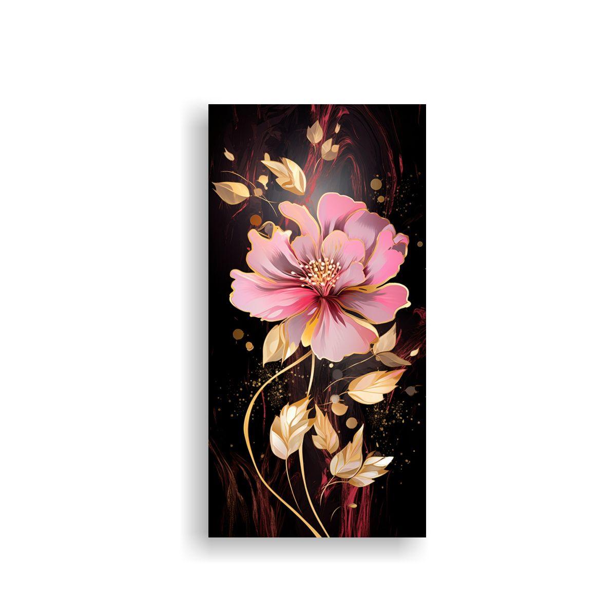 Cuadro Calidos Alegría Colores Oro Y Rosa Neonoir 70x140cm-0