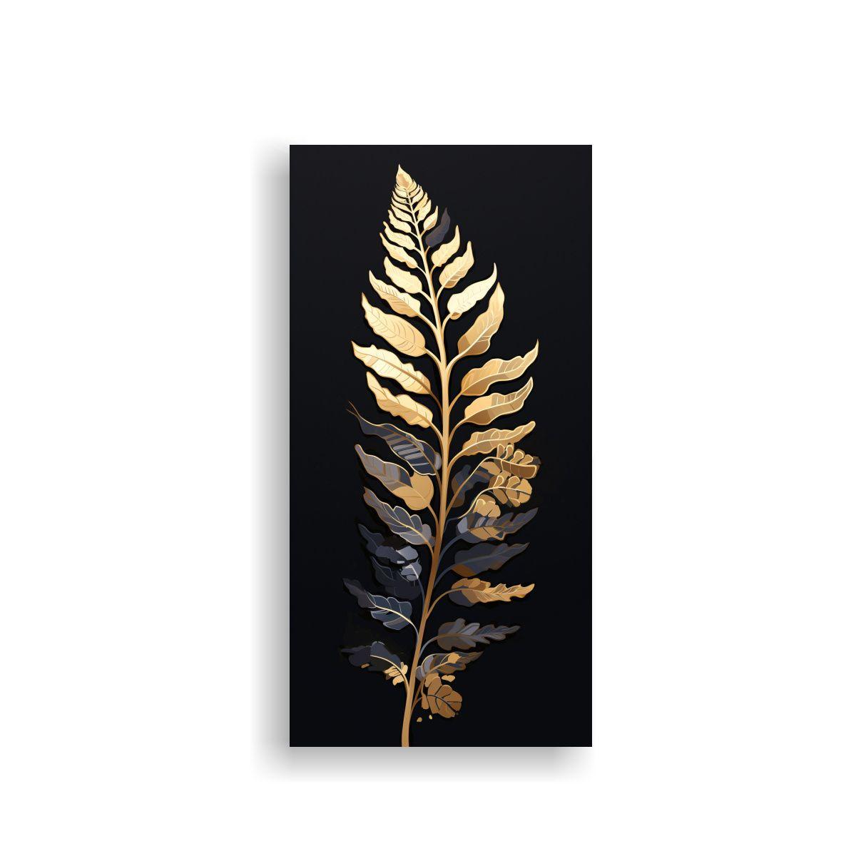 Pintura De Arte De Pared: Hojas De Helecho En 50x100cm-0