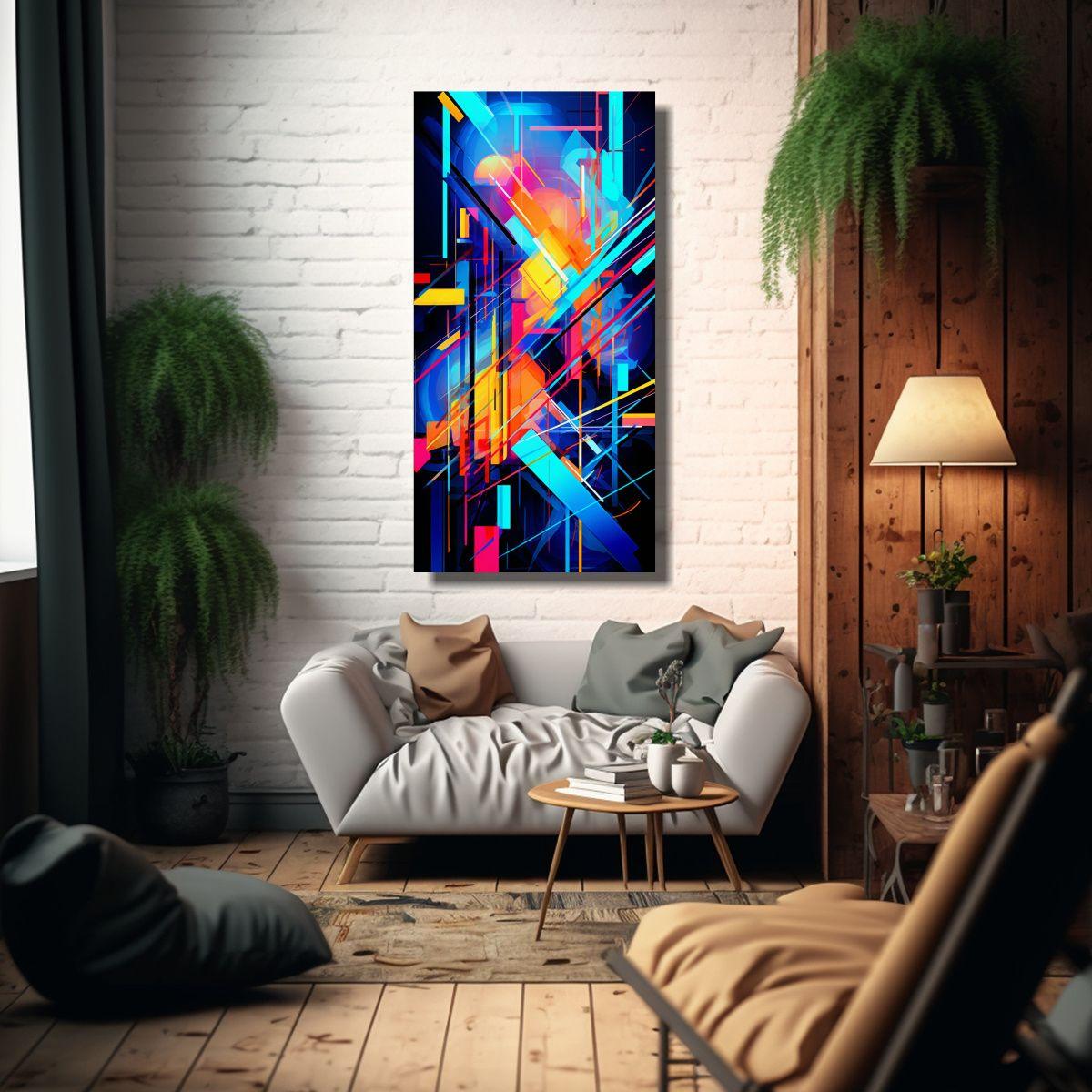 Pintura Decorativa Fusión Abstracta De Estética 80x160cm-2