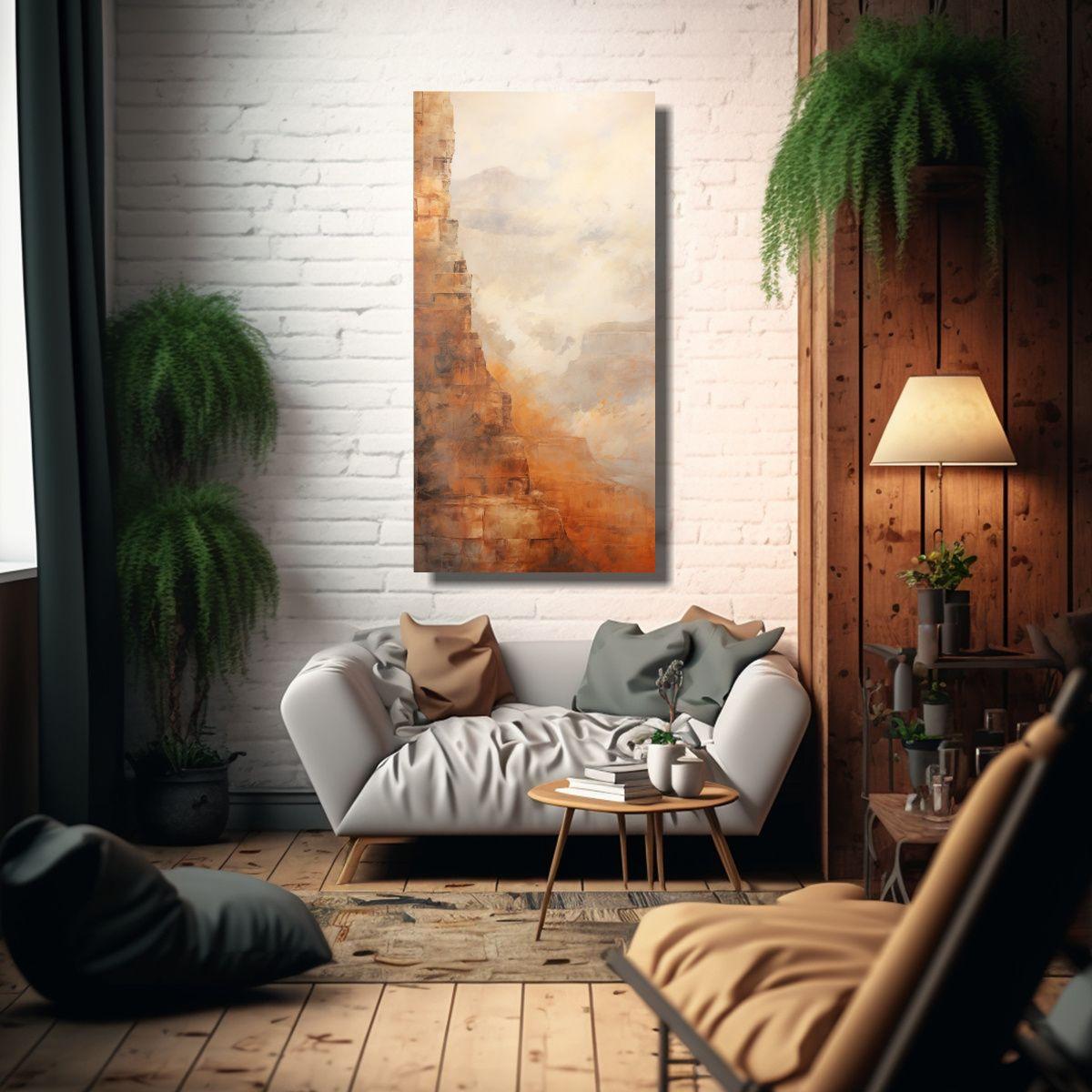 Cuadros Decorativos Con Tonos Terrosos Y Texturas 70x140cm-2