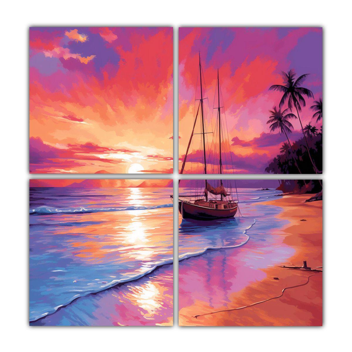 Cuadro Canvas Abstracción Figuras Playa Serena 60x60 Cm-0