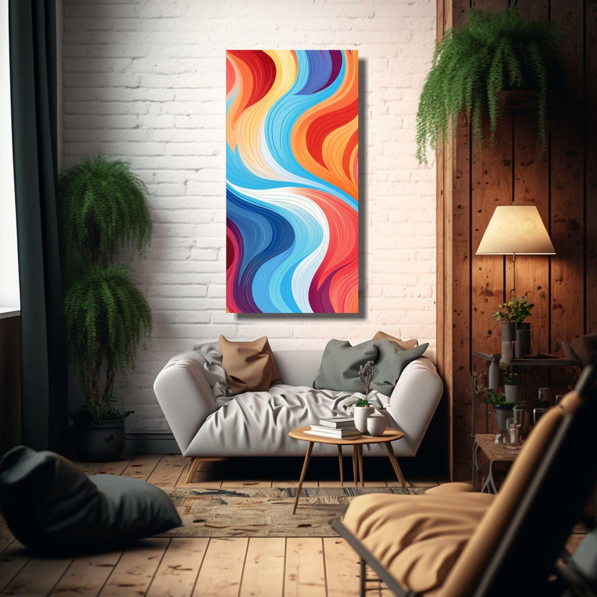 Cuadro En Bastidor Impreso Con Patrones 60x120cm-2