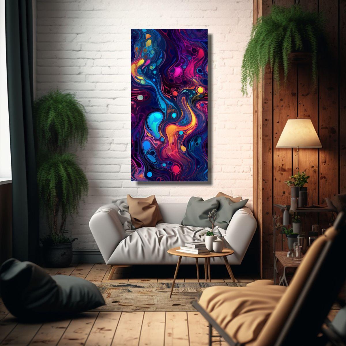 Pintura Decorativa De Arte Abstracto Detallado, 20x40cm-2
