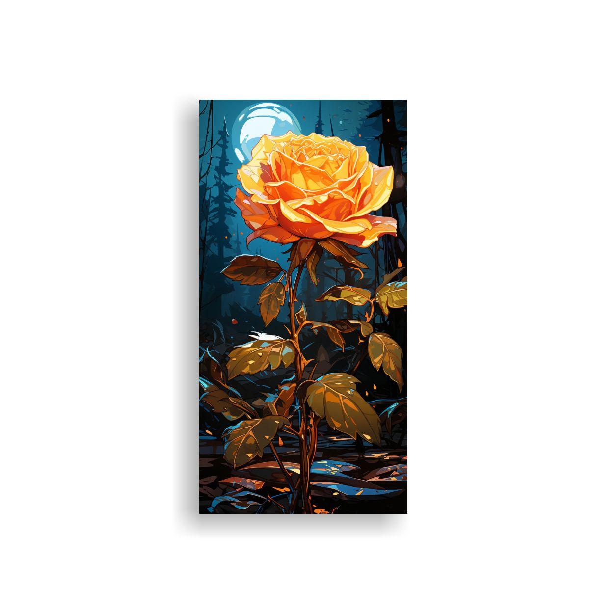 Imagen De Una Rosa Amarilla Brillante En El Arte 30x60cm-0