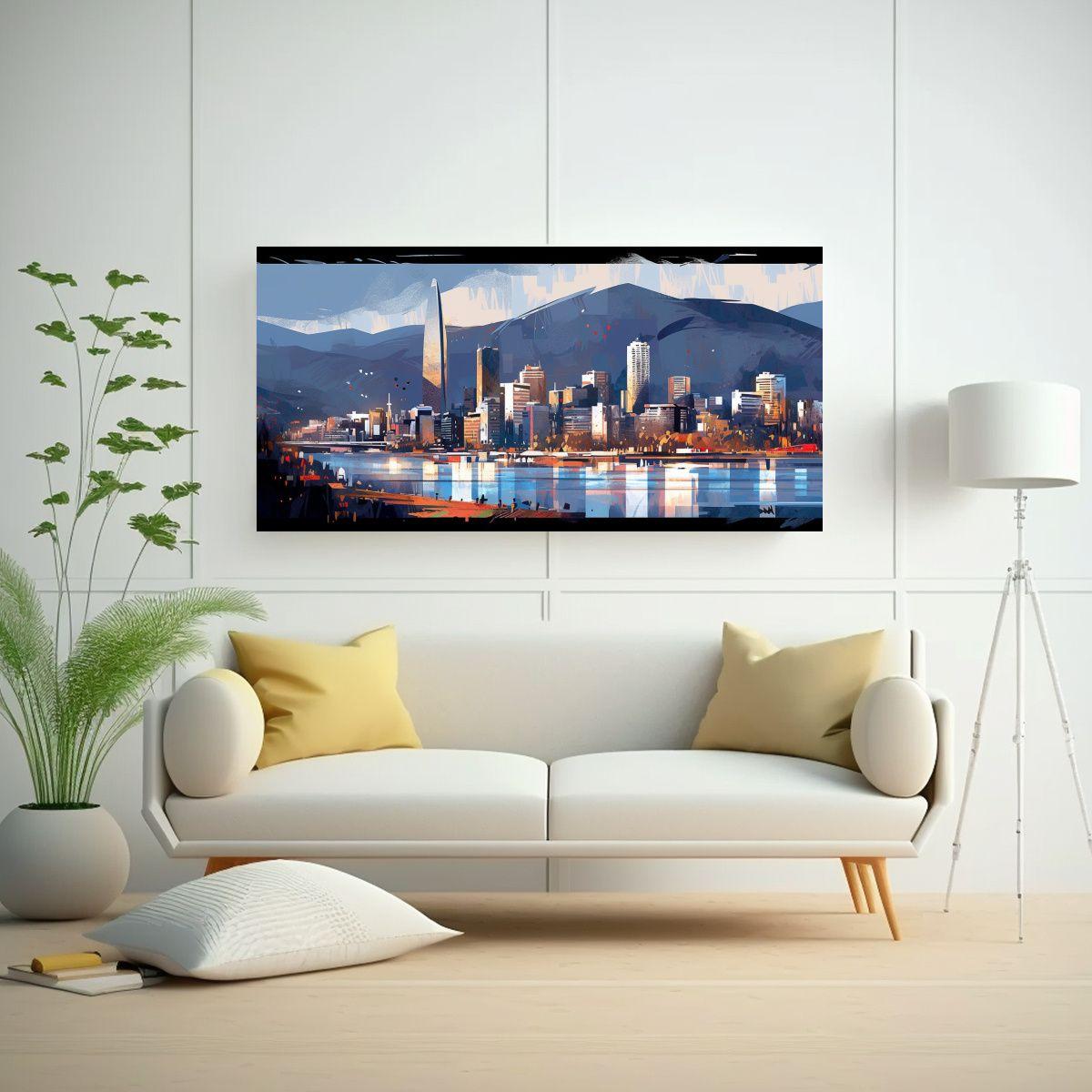 Pinturas Decorativas En Tonos Marrón Y Azul En Sa 120x60cm-2