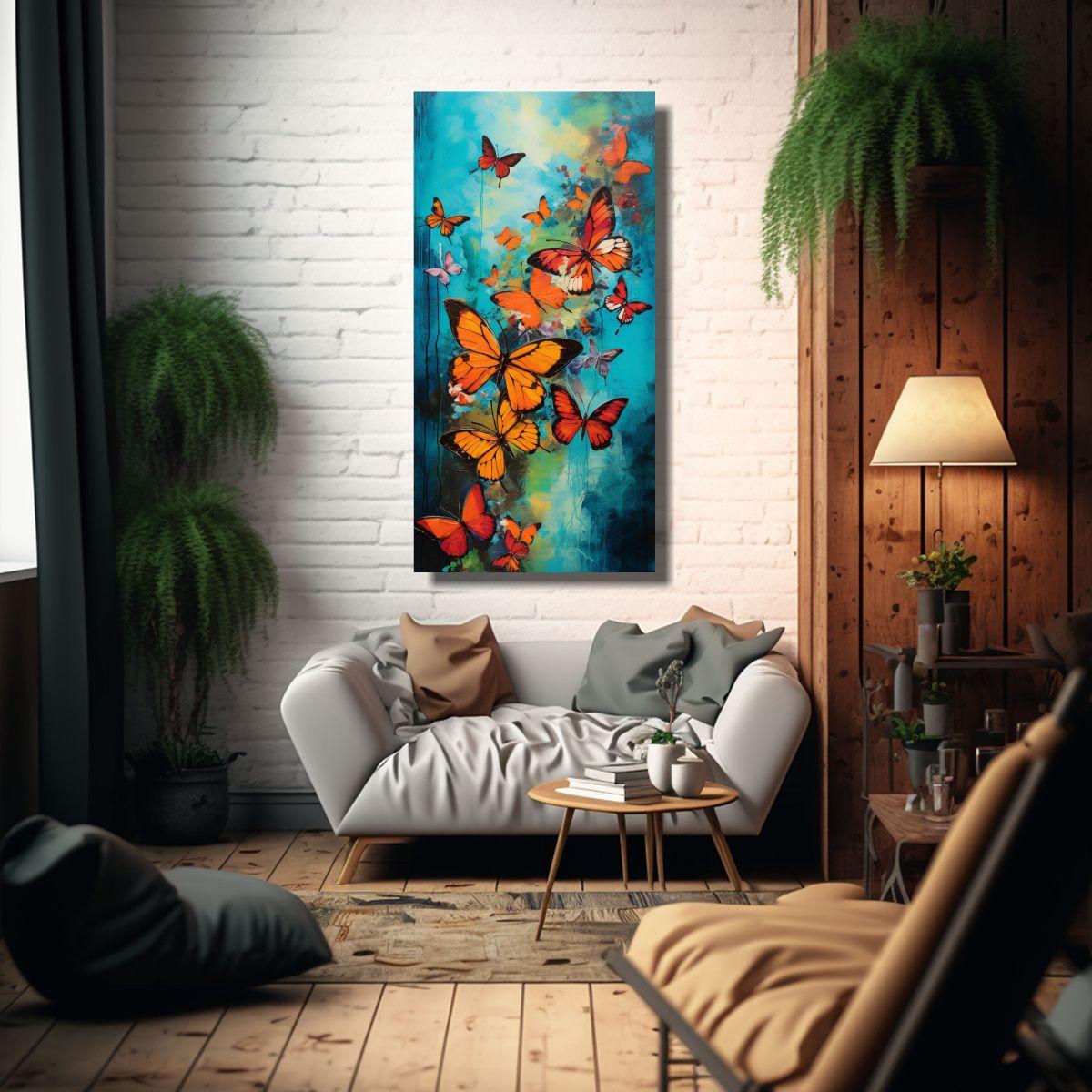 Pinturas Decorativas De Mariposas Abstractas 80x160cm-2