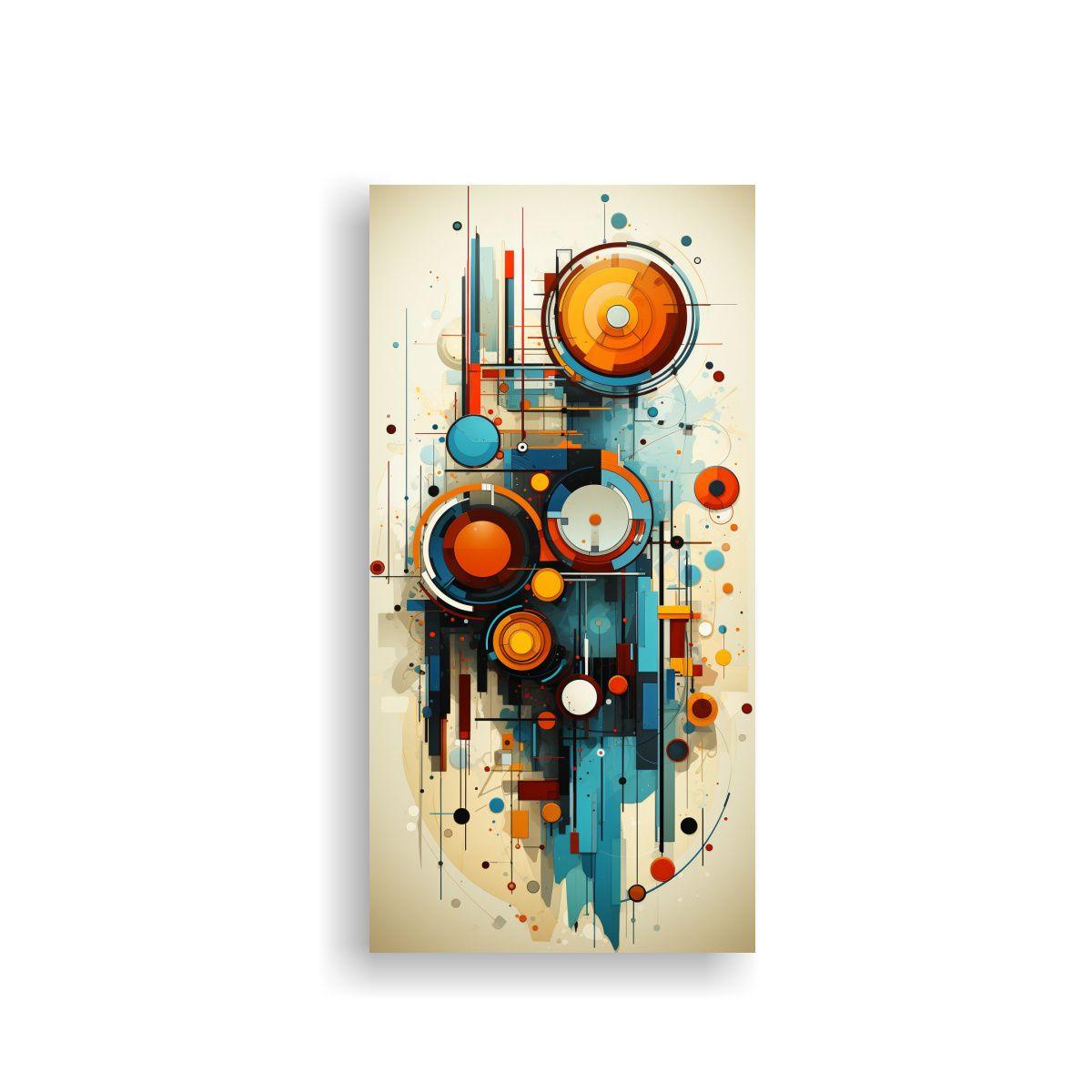 Pintura Abstracta Que Representa Una Composición 20x40cm-0